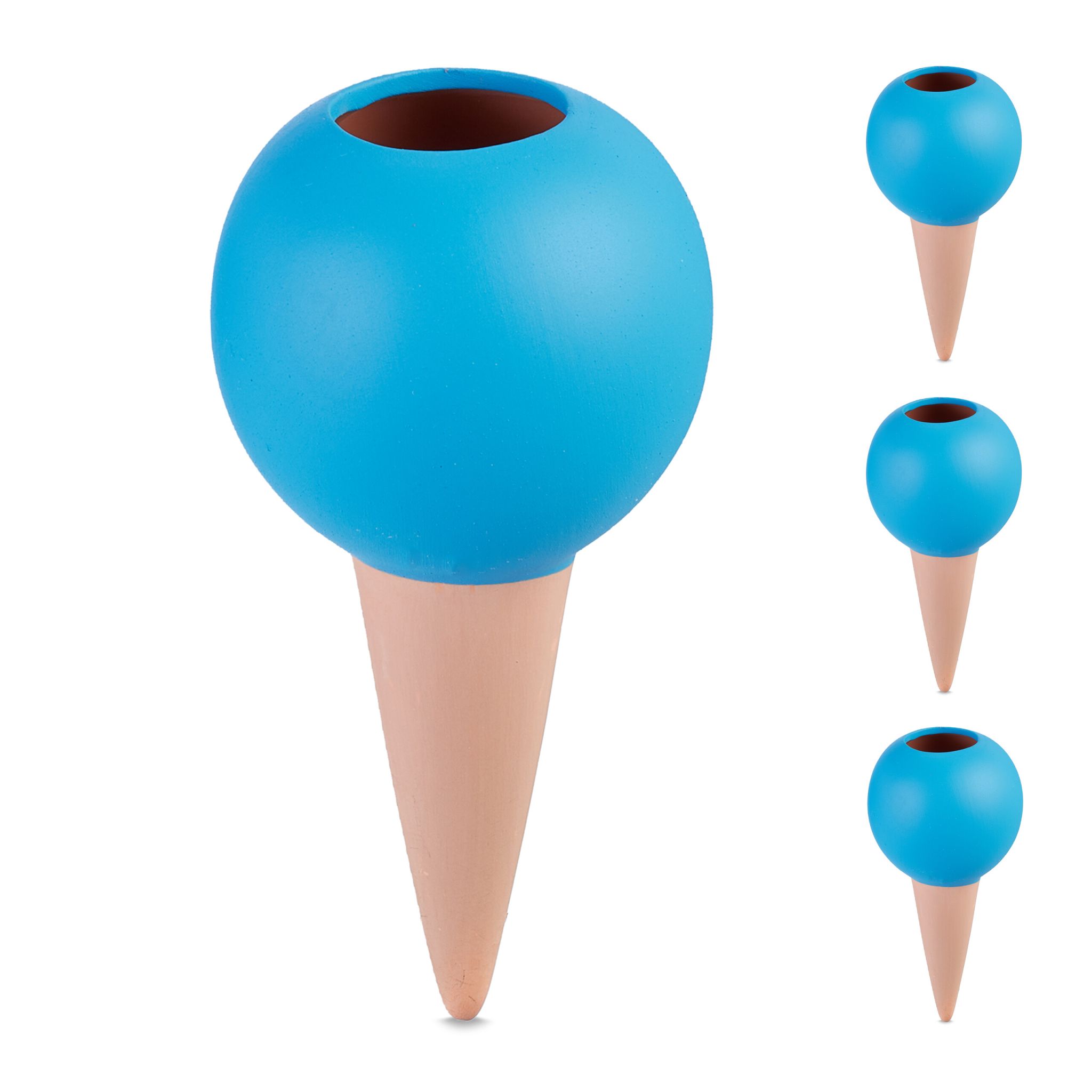Tonkegel 4er-Set Blau-Hellbraun