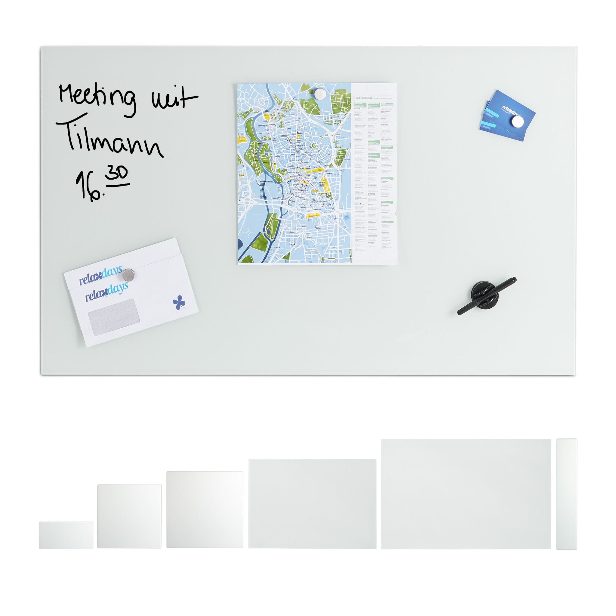 Glas-Magnetboard Weiss Weiss
