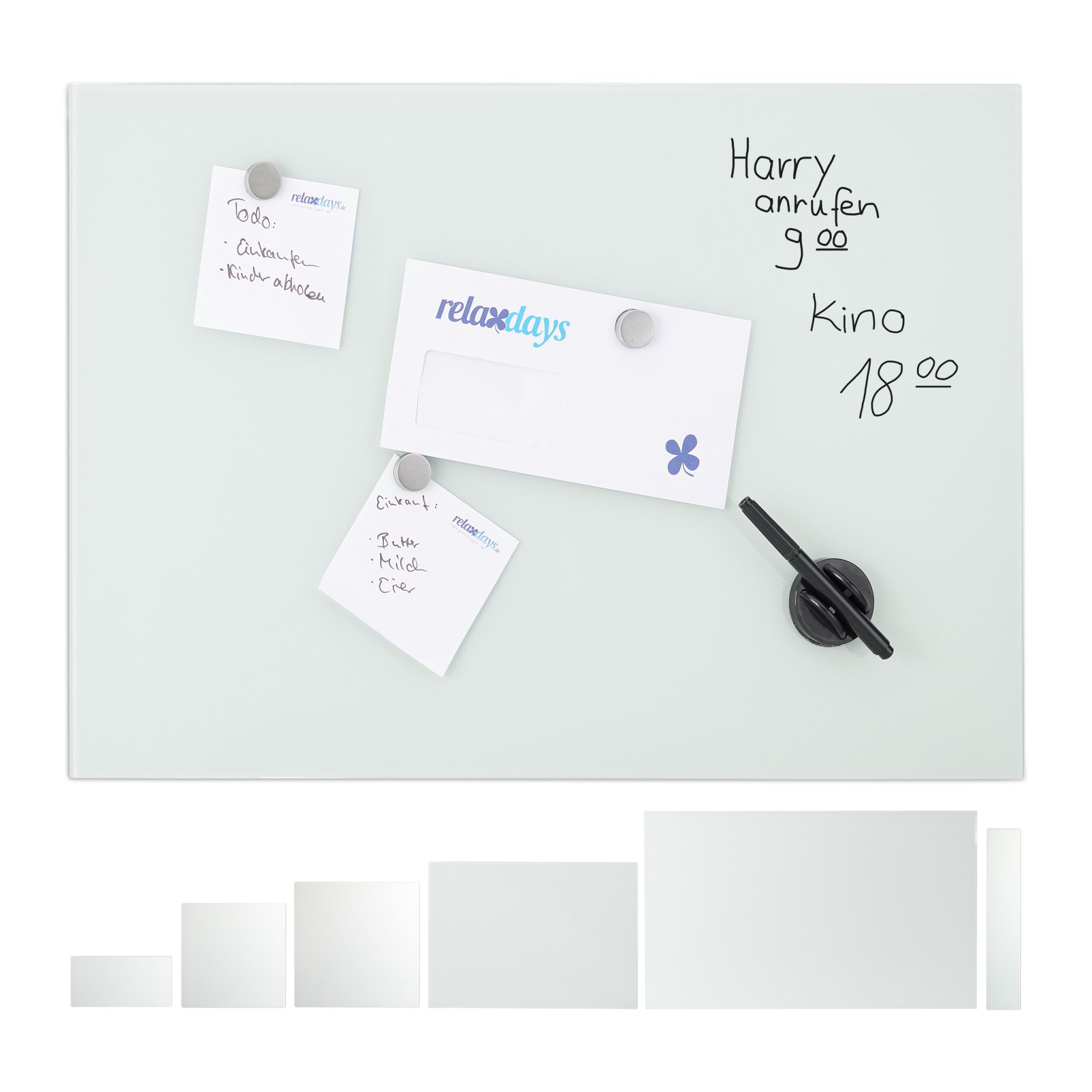 Glas-Magnetboard Weiss Weiss