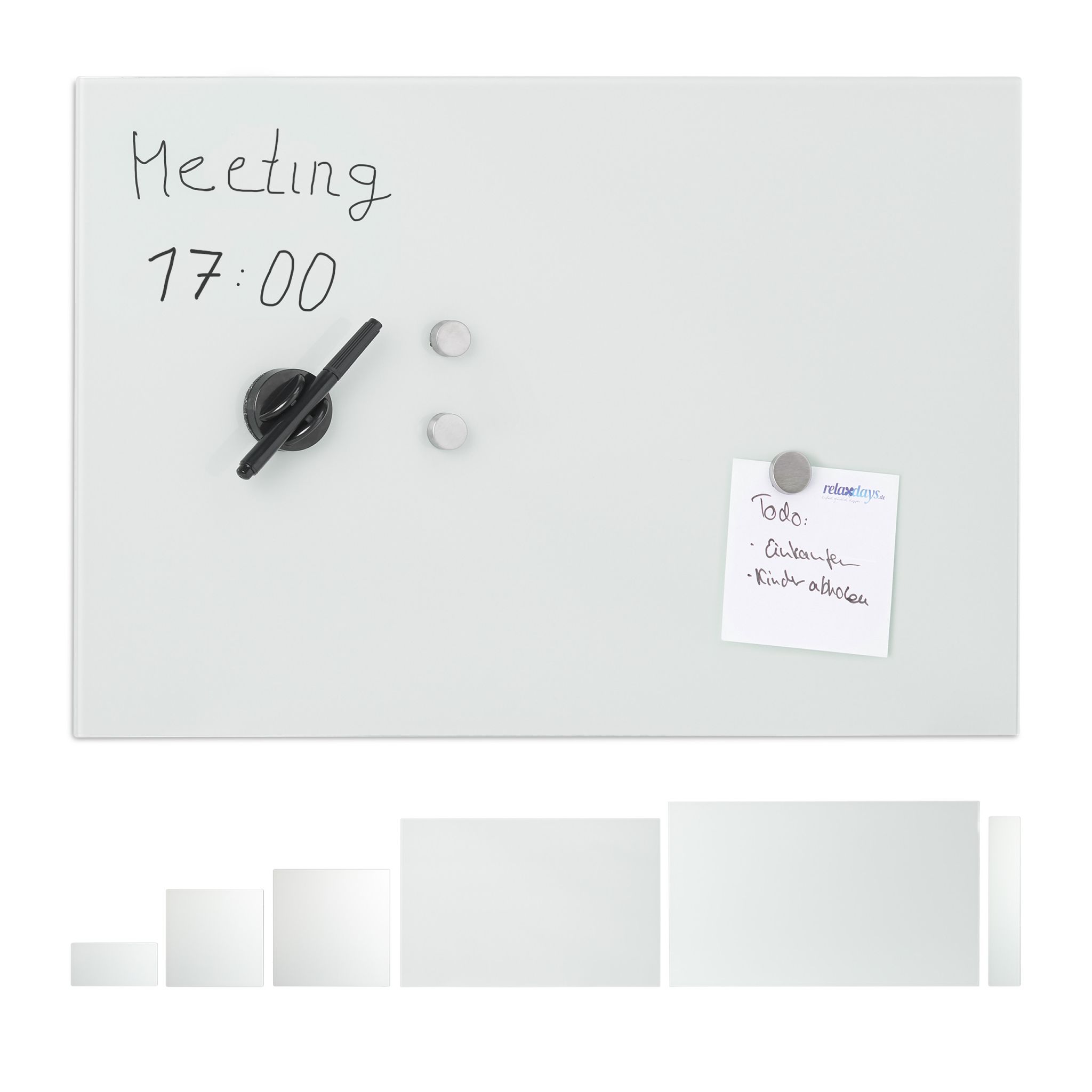 Glas-Magnetboard Weiss Weiss