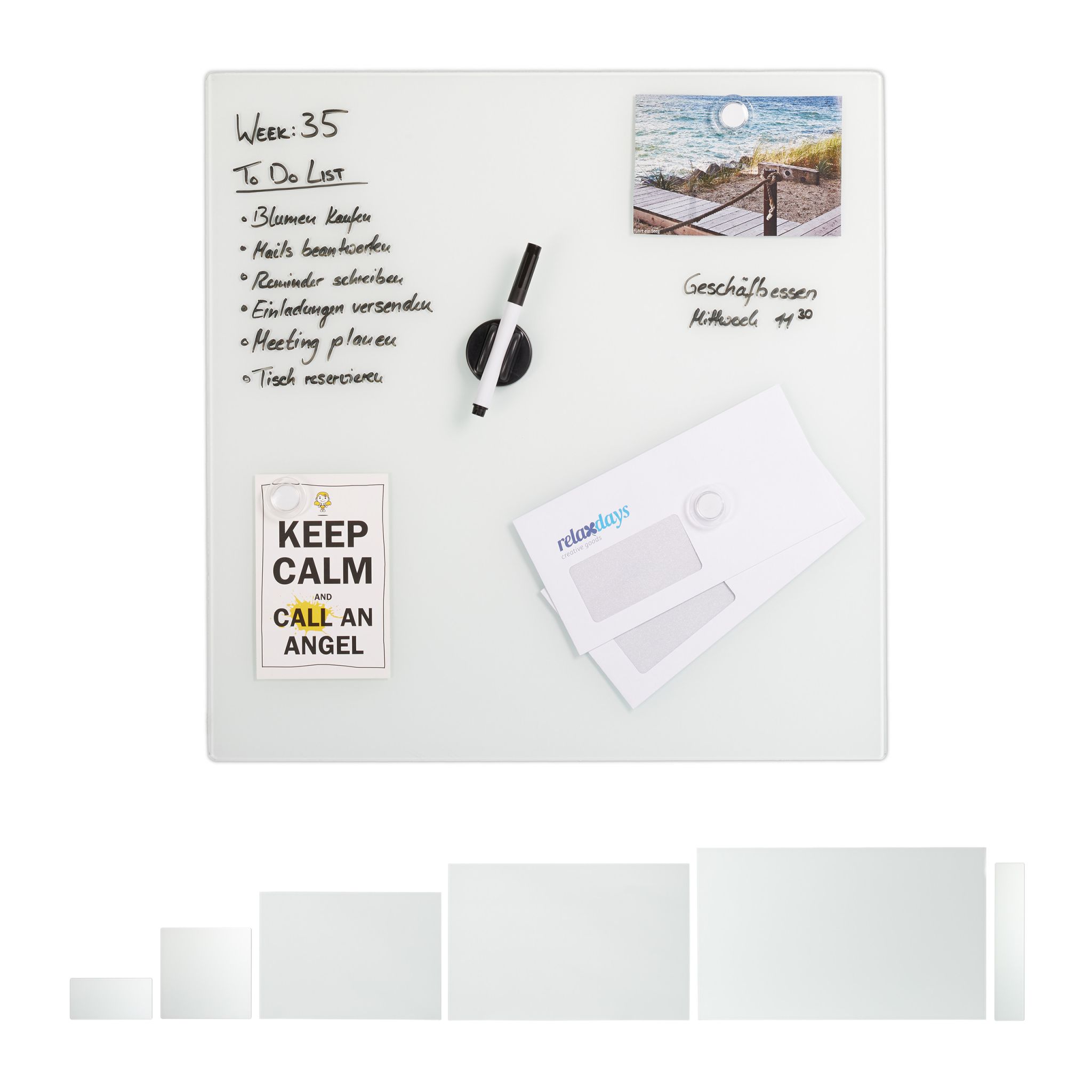 Glas-Magnetboard Weiss