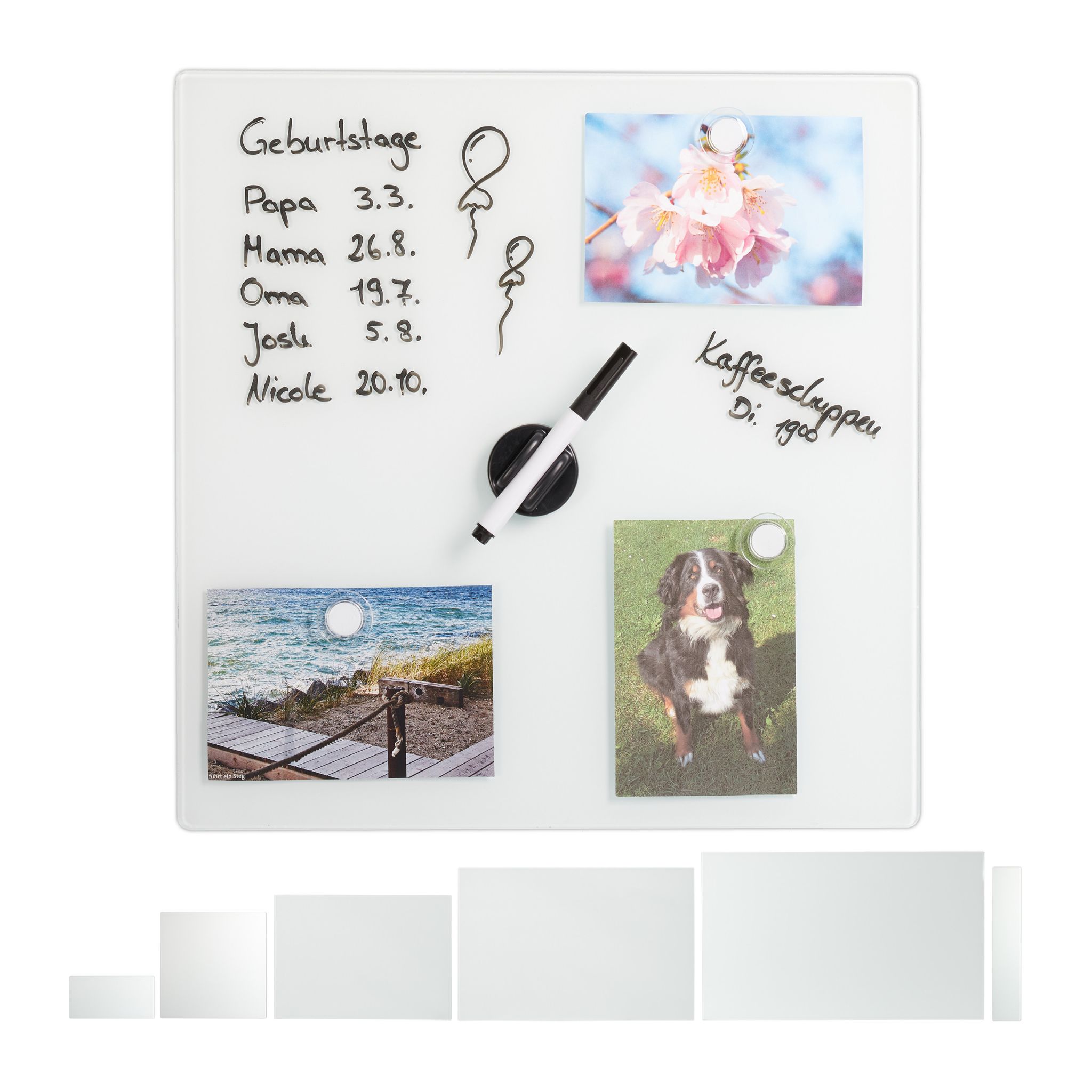 Glas-Magnetboard Weiss