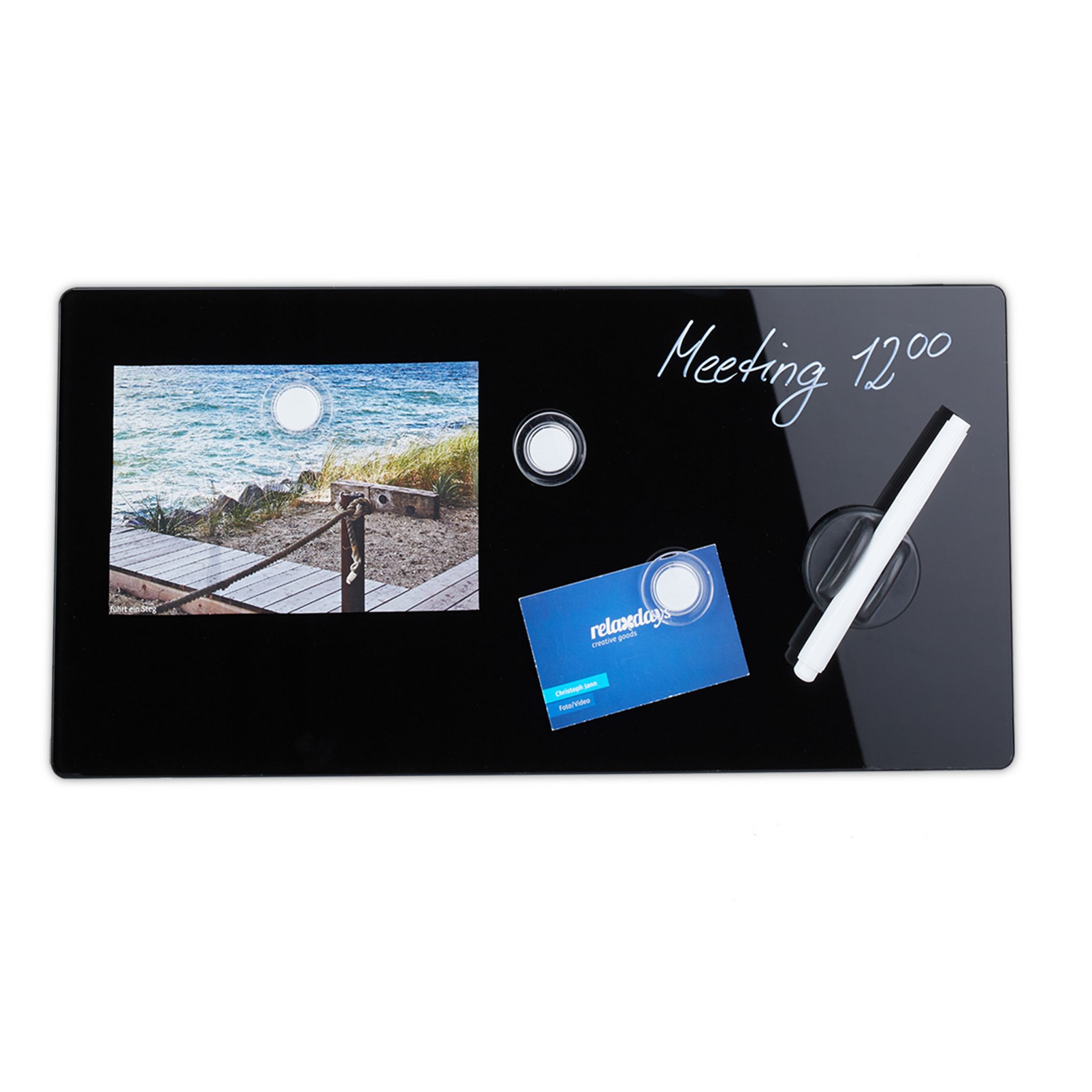 Magnettafel Glas Schwarz