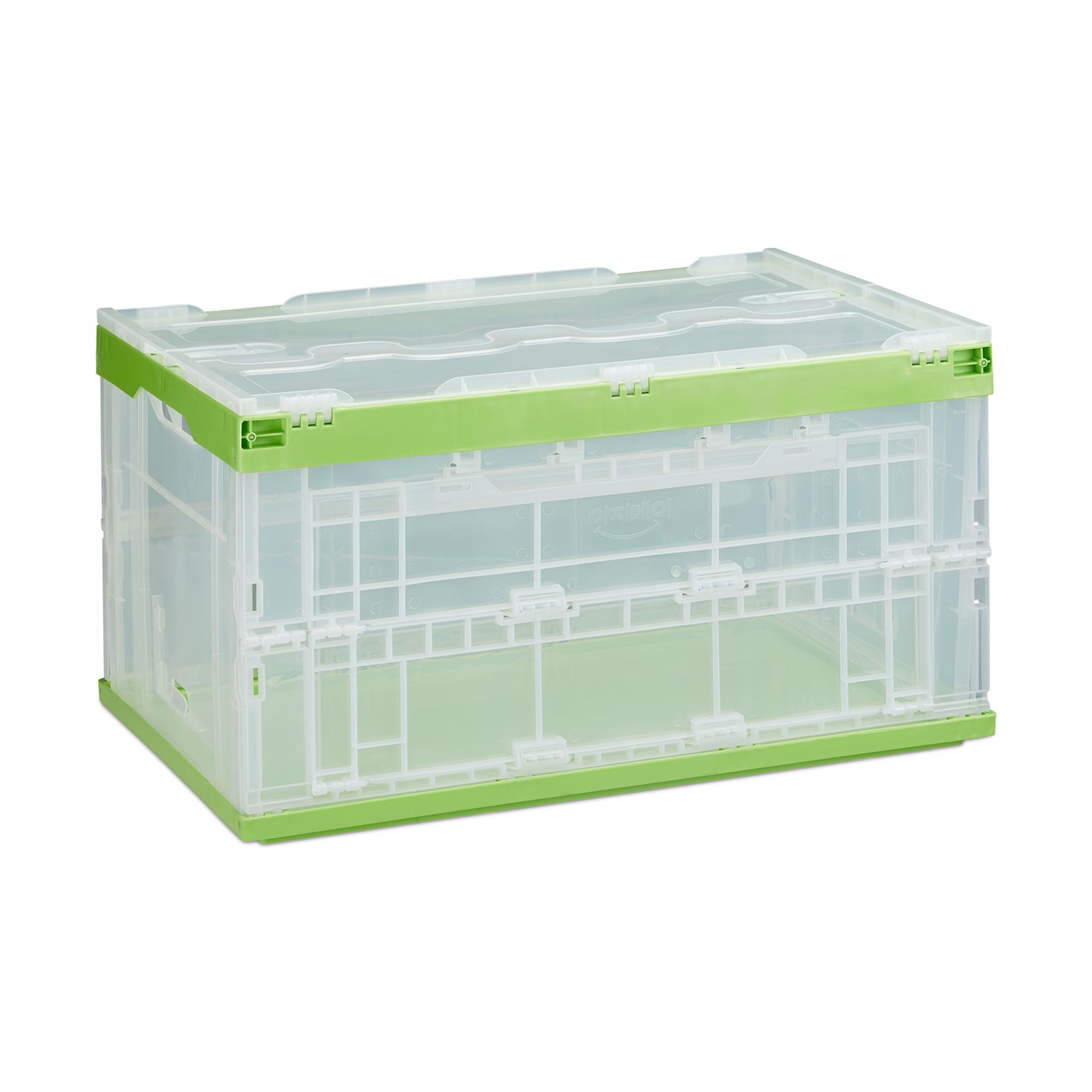 Transportbox mit Deckel Grün-Transparent