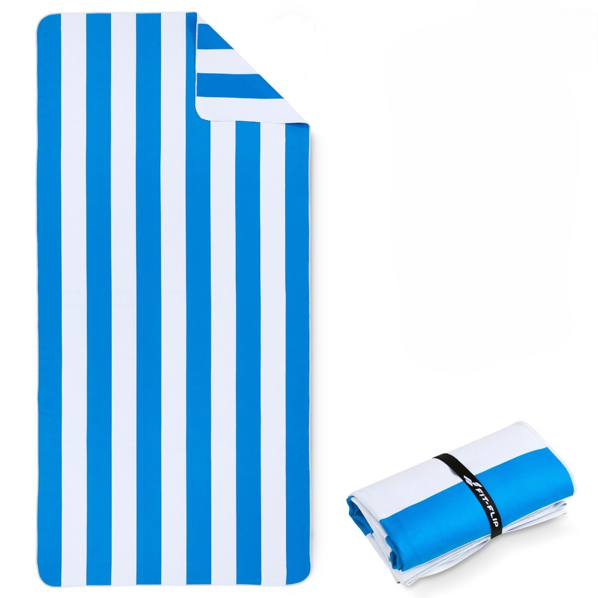 Strandtuch XXL Mikrofaser schnelltrocknendes Badetuch 160x90cm Himmelblau - Weiss