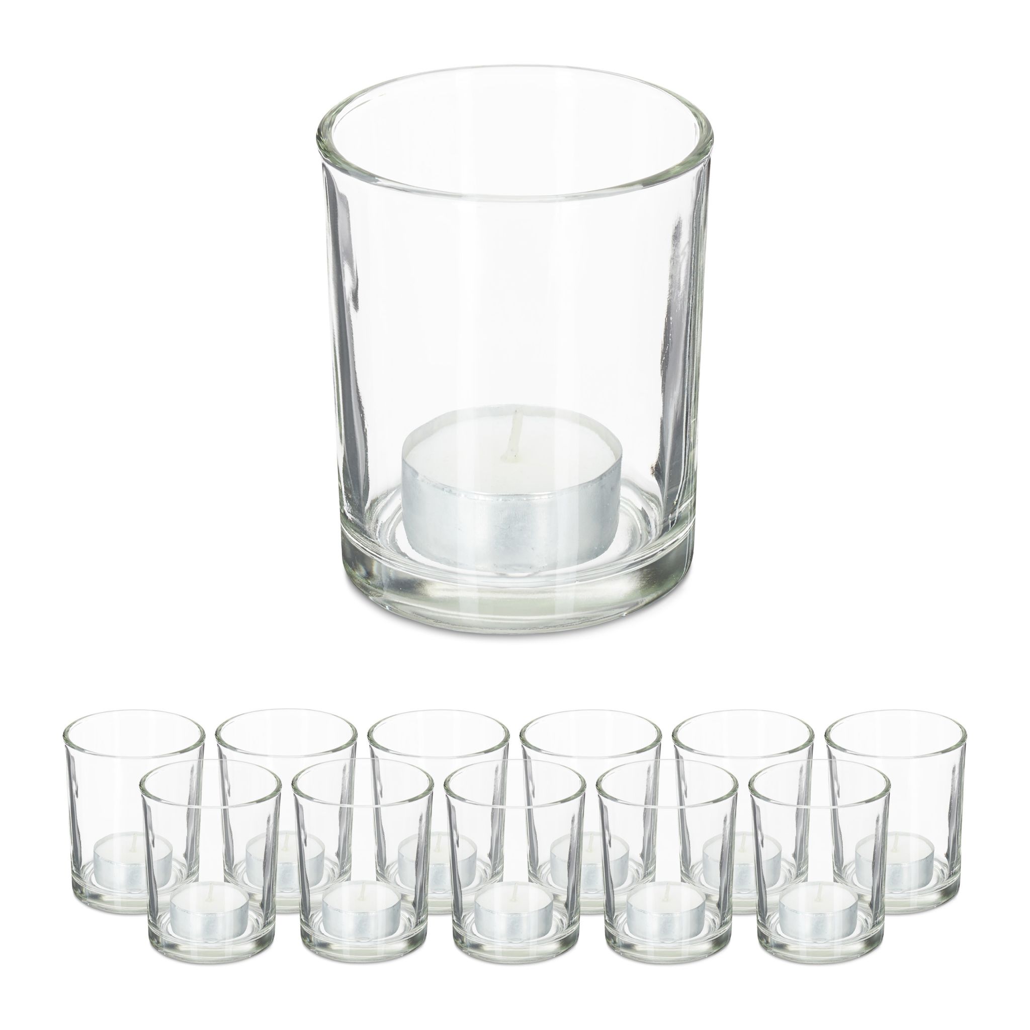 Teelichtgläser transparent 12er-Set Transparent