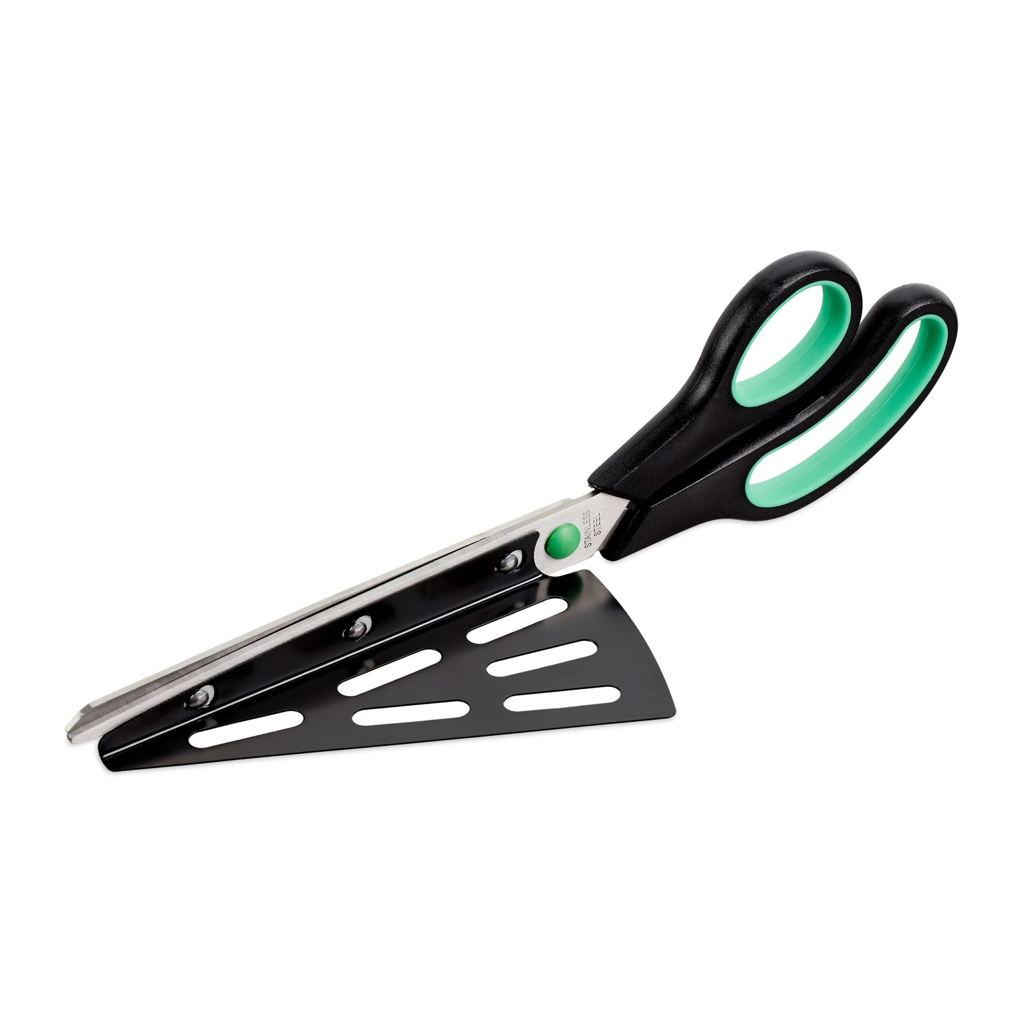 Pizzaschere mit Pizzaheber Grün-Schwarz-Silber