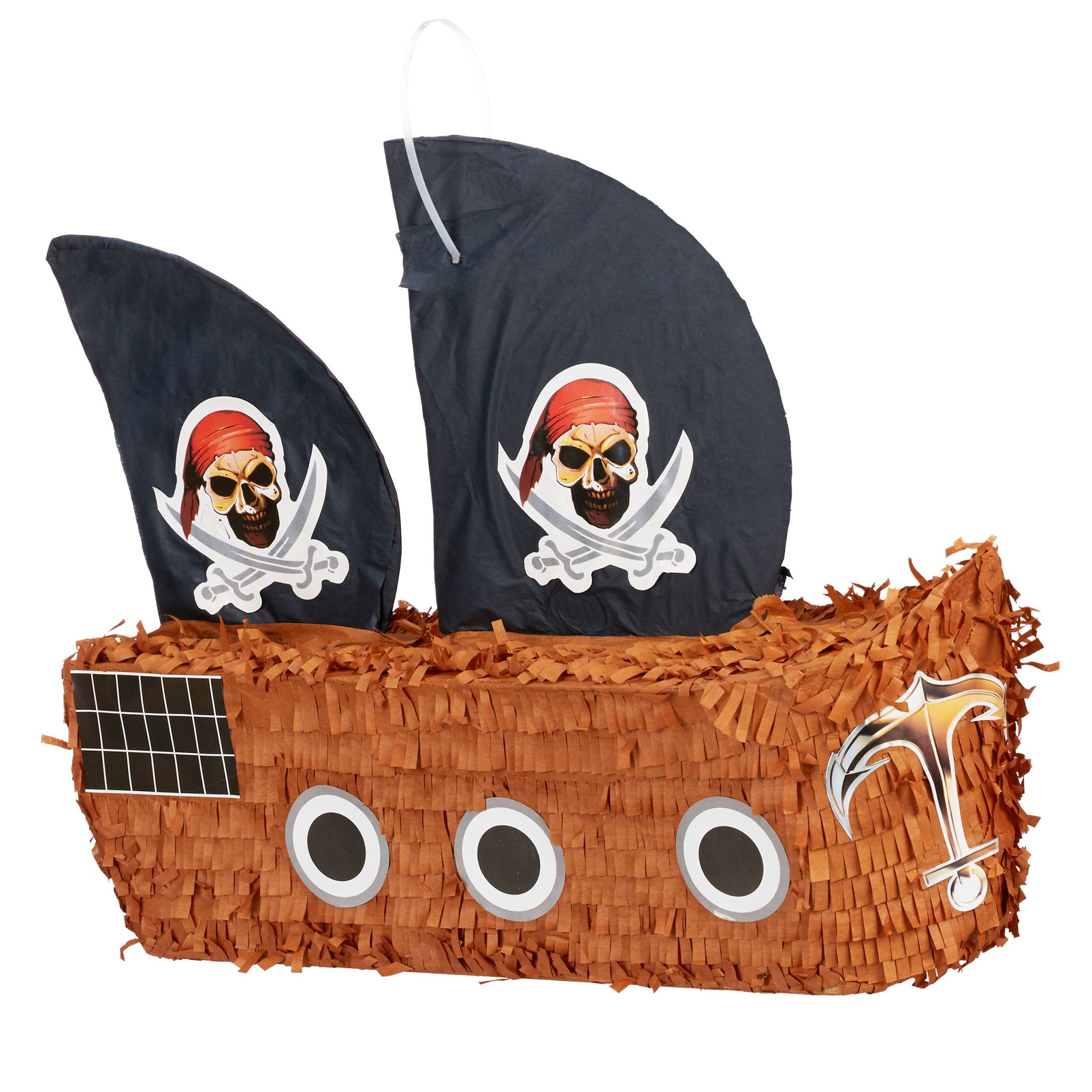 Pinata Piratenschiff Braun-Schwarz