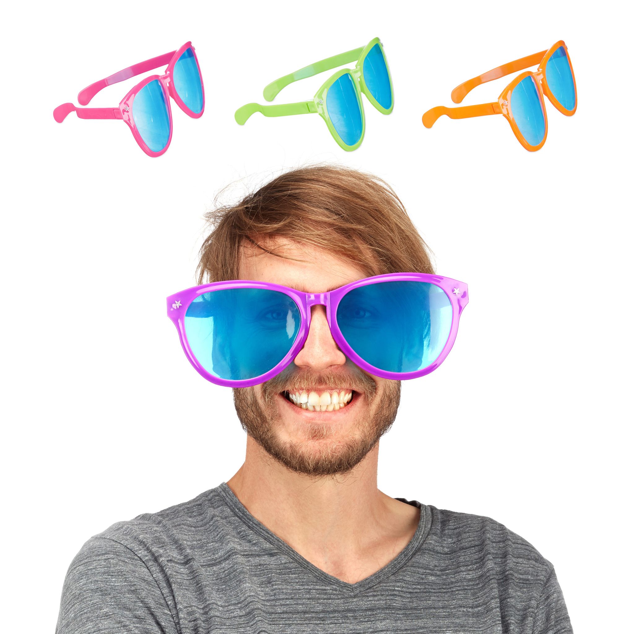 Riesenbrille Grün-Lila-Pink