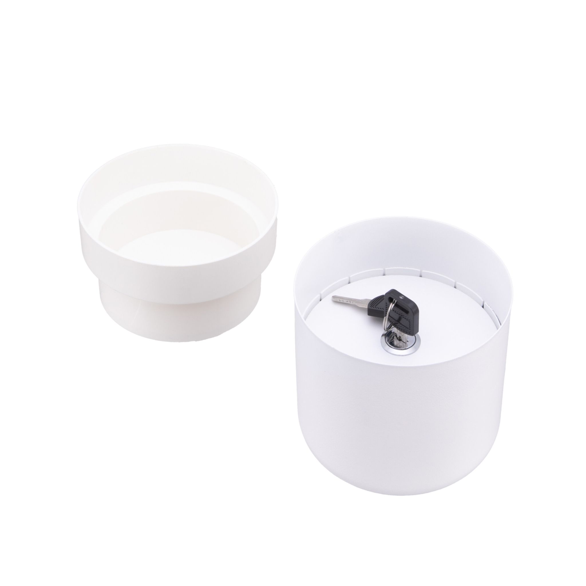 Blumentopf Safe mit 2x Schlüsseln Weiss