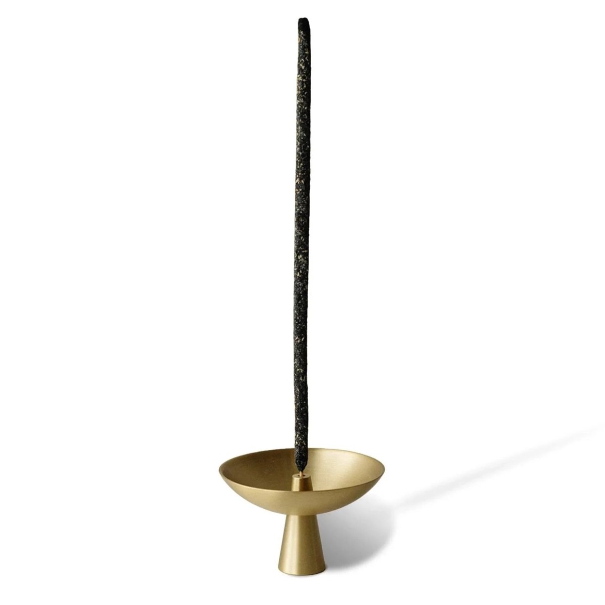 Räucherstäbchenhalter Messing mit Ascheauffangschale Gold