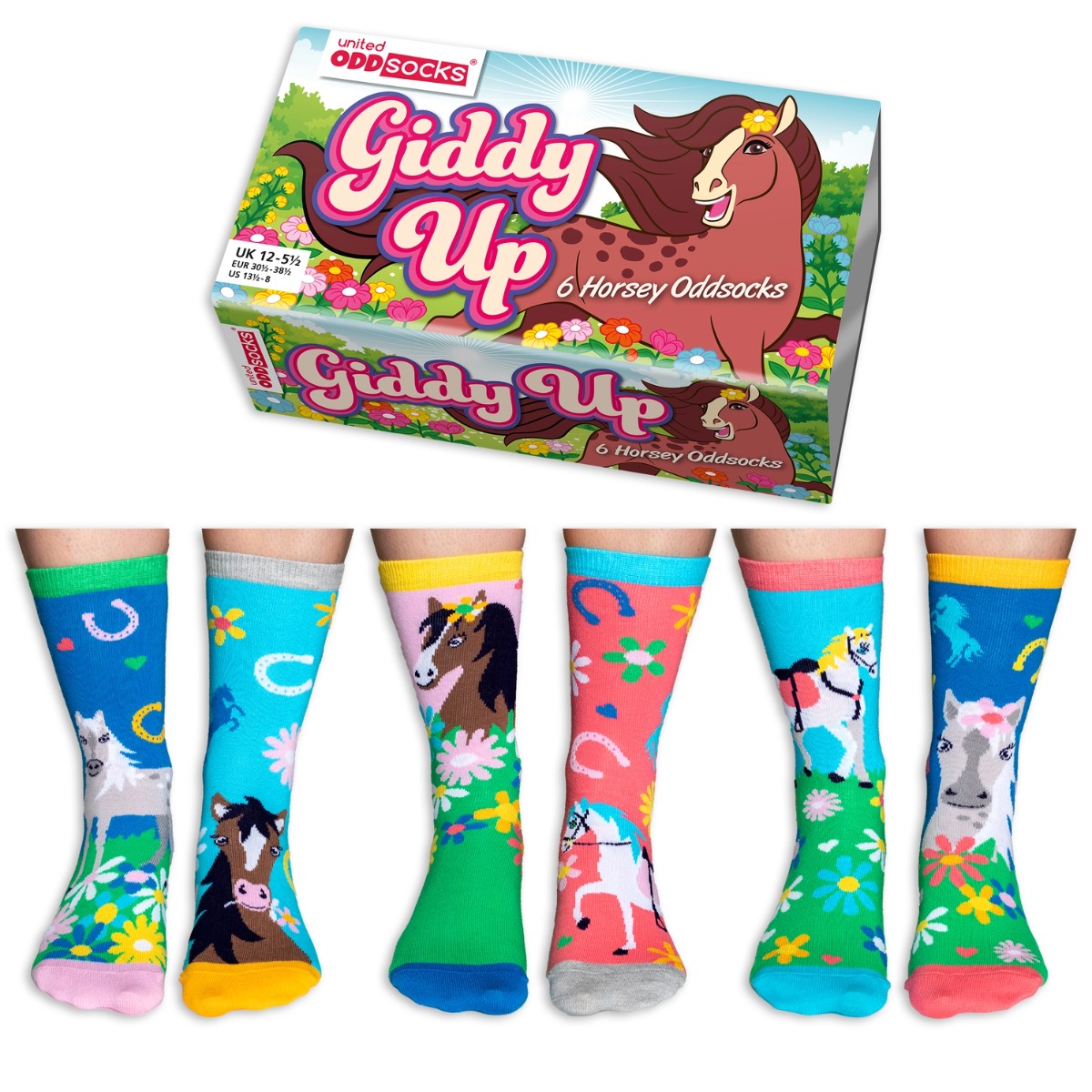 Einzelne Socken im 6er Pack GIDDY UP Gr. 30,5-38,5