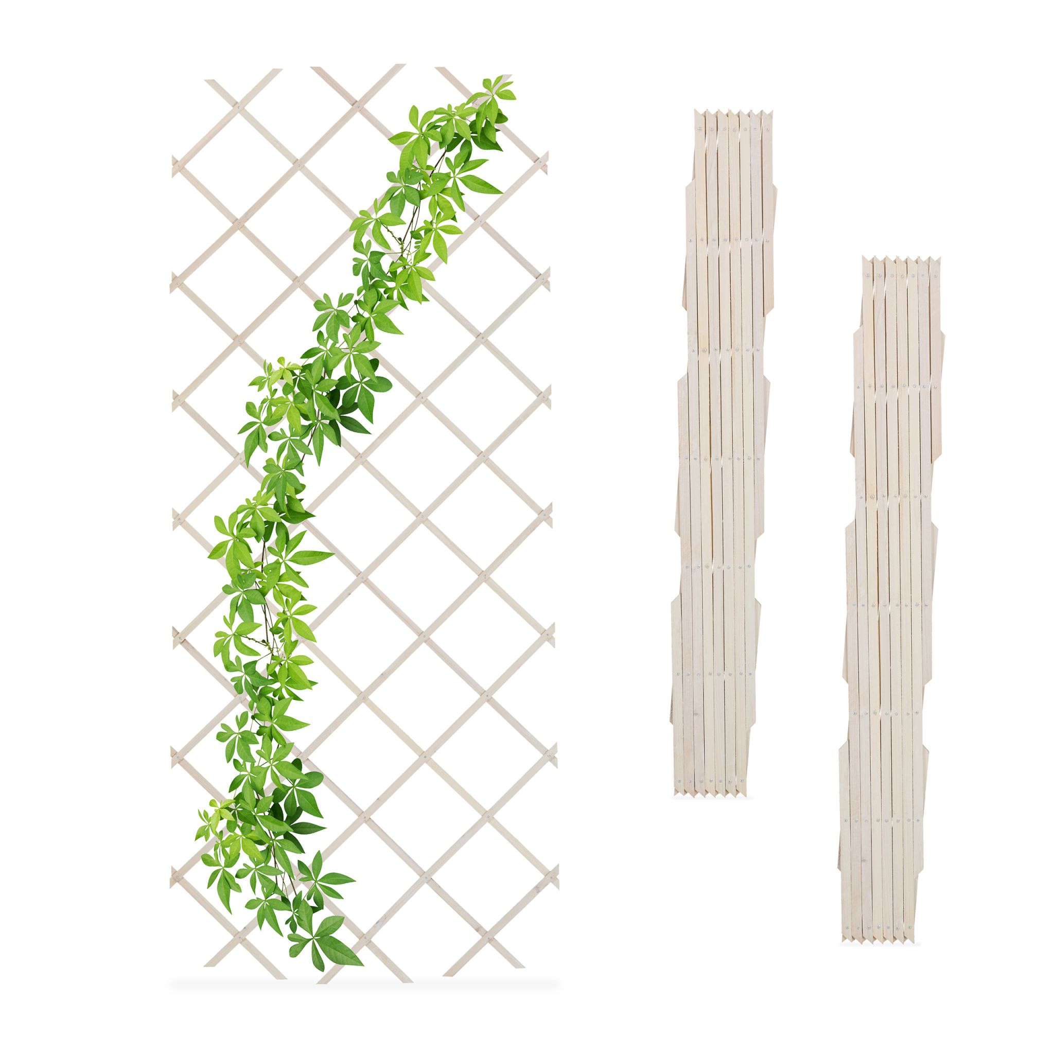 Ausziehbares Rankgitter 3er-Set Weiss