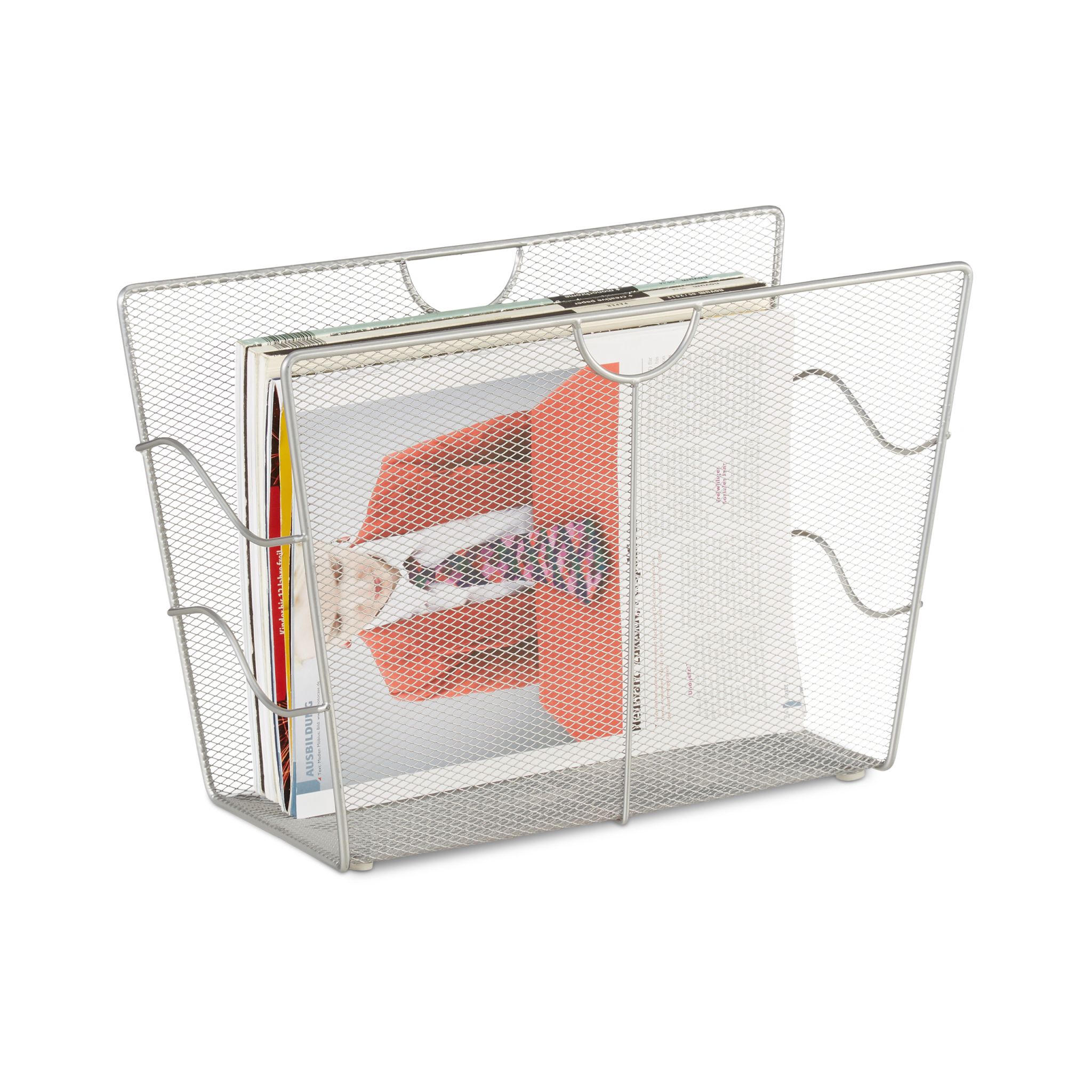 Zeitungsständer Mesh Silber