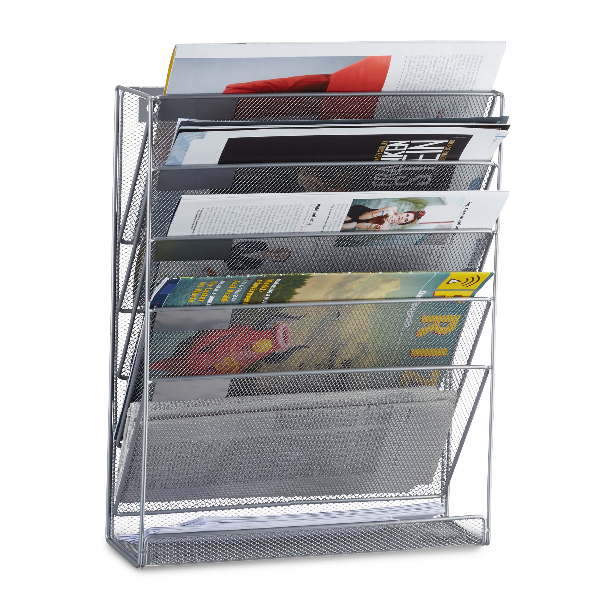 Zeitschriftenhalter Wand Silber