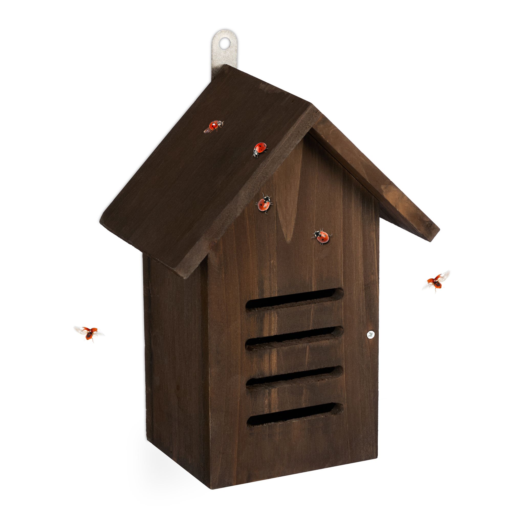 Marienkäferhaus Holz braun Braun