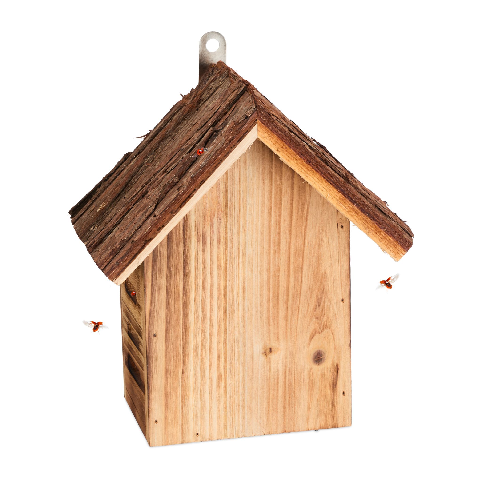 Marienkäferhaus Holz Braun-Hellbraun