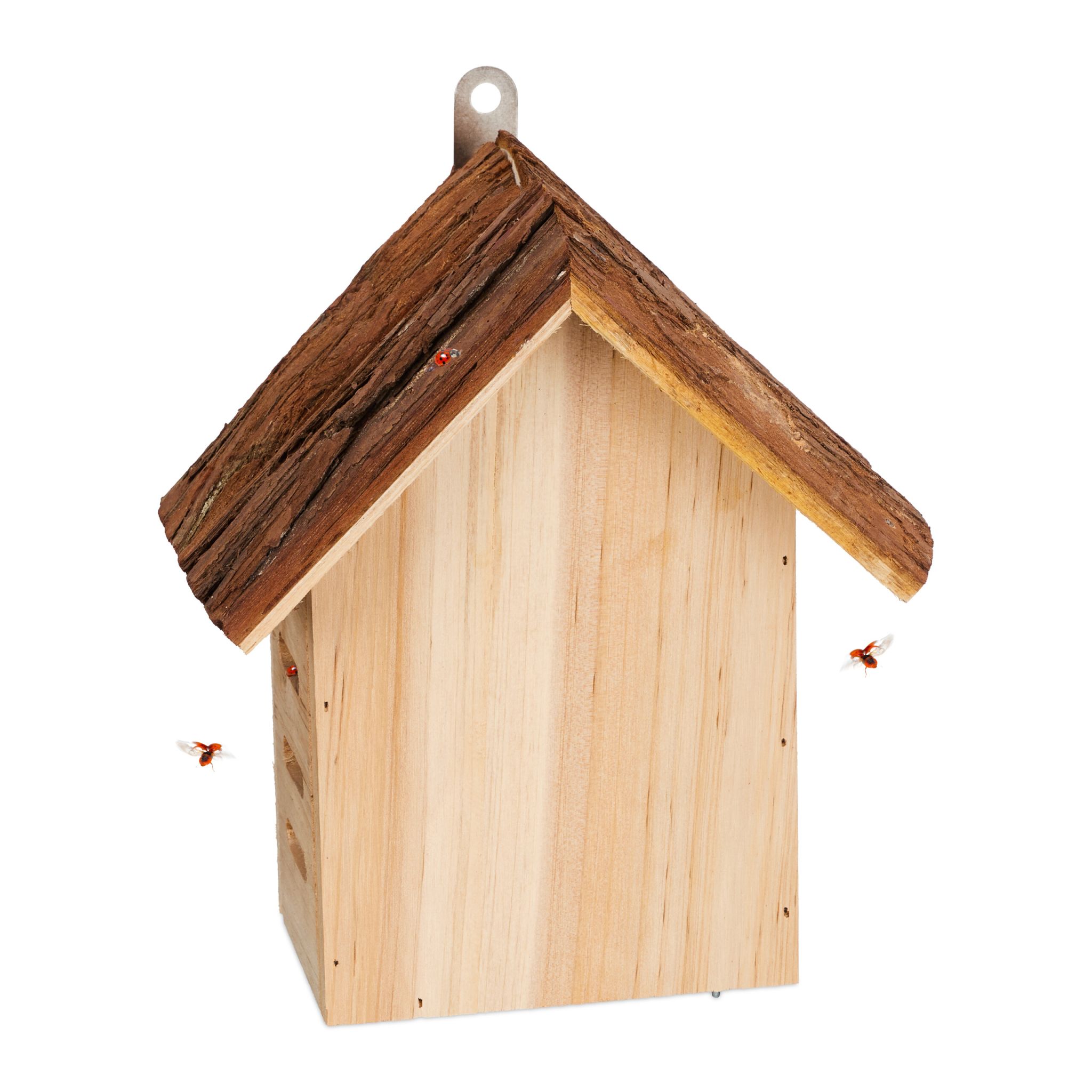 Marienkäferhaus Holz Braun-Hellbraun