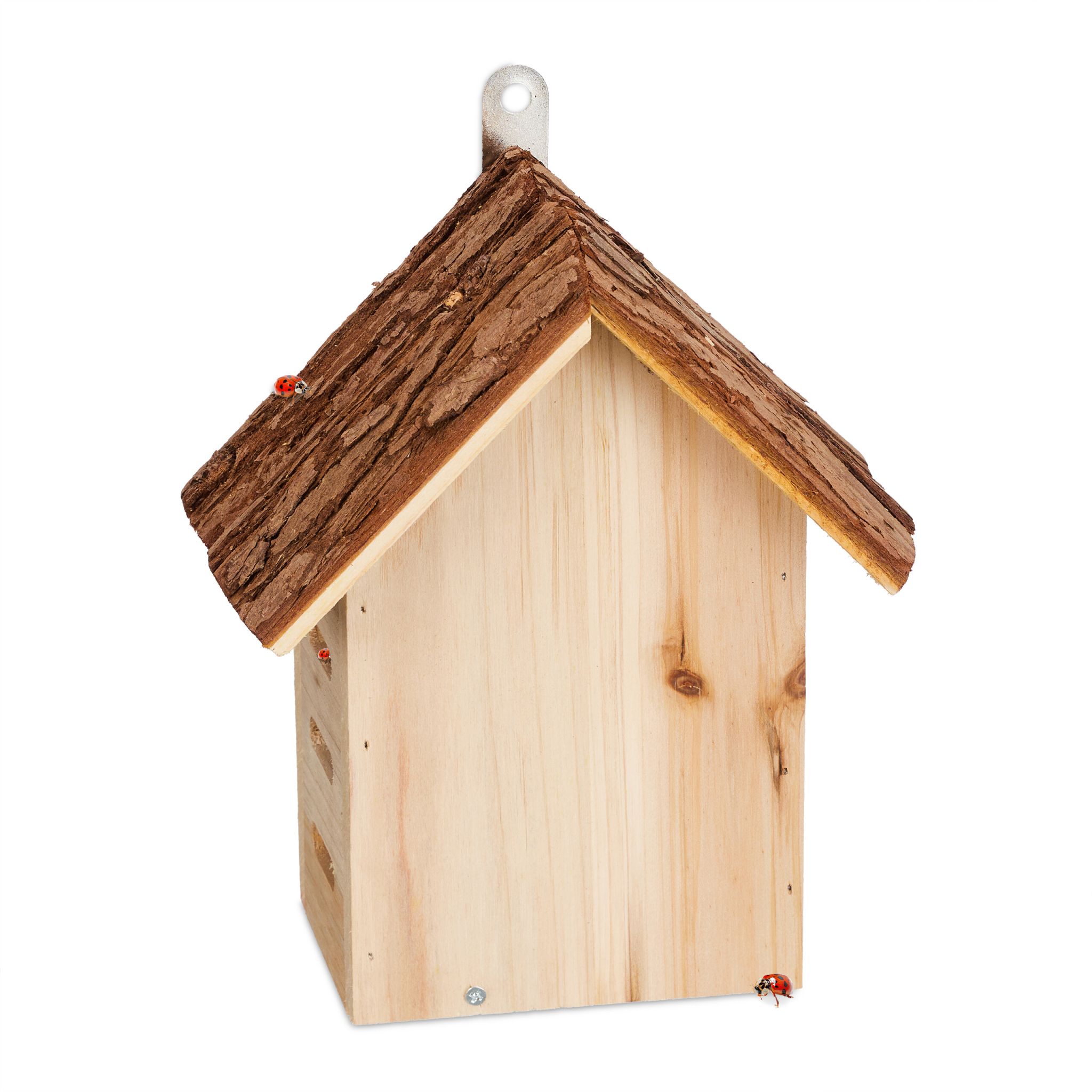 Marienkäferhaus Holz Hellbraun