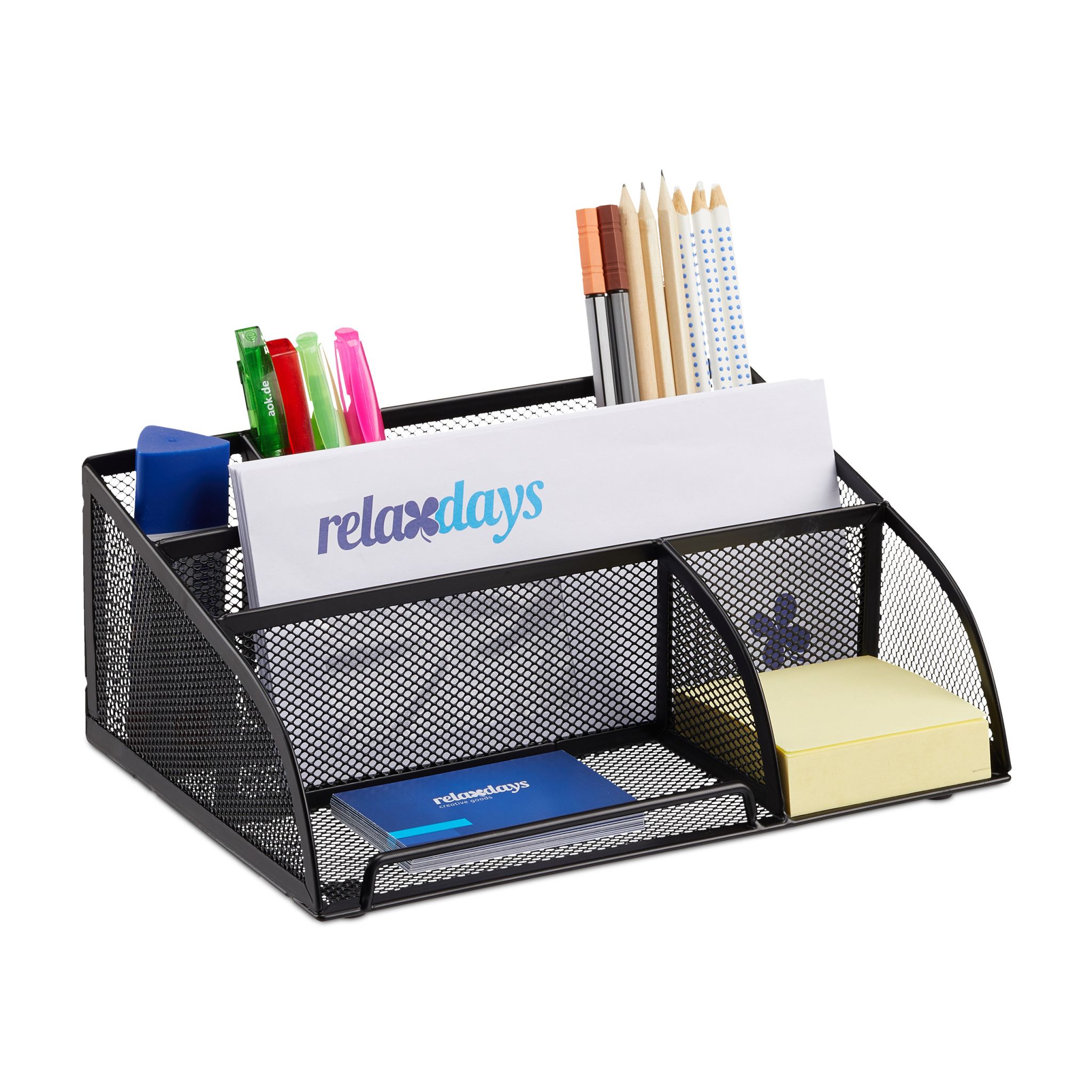Schreibtischorganizer 5 Ablagen Metall Schwarz