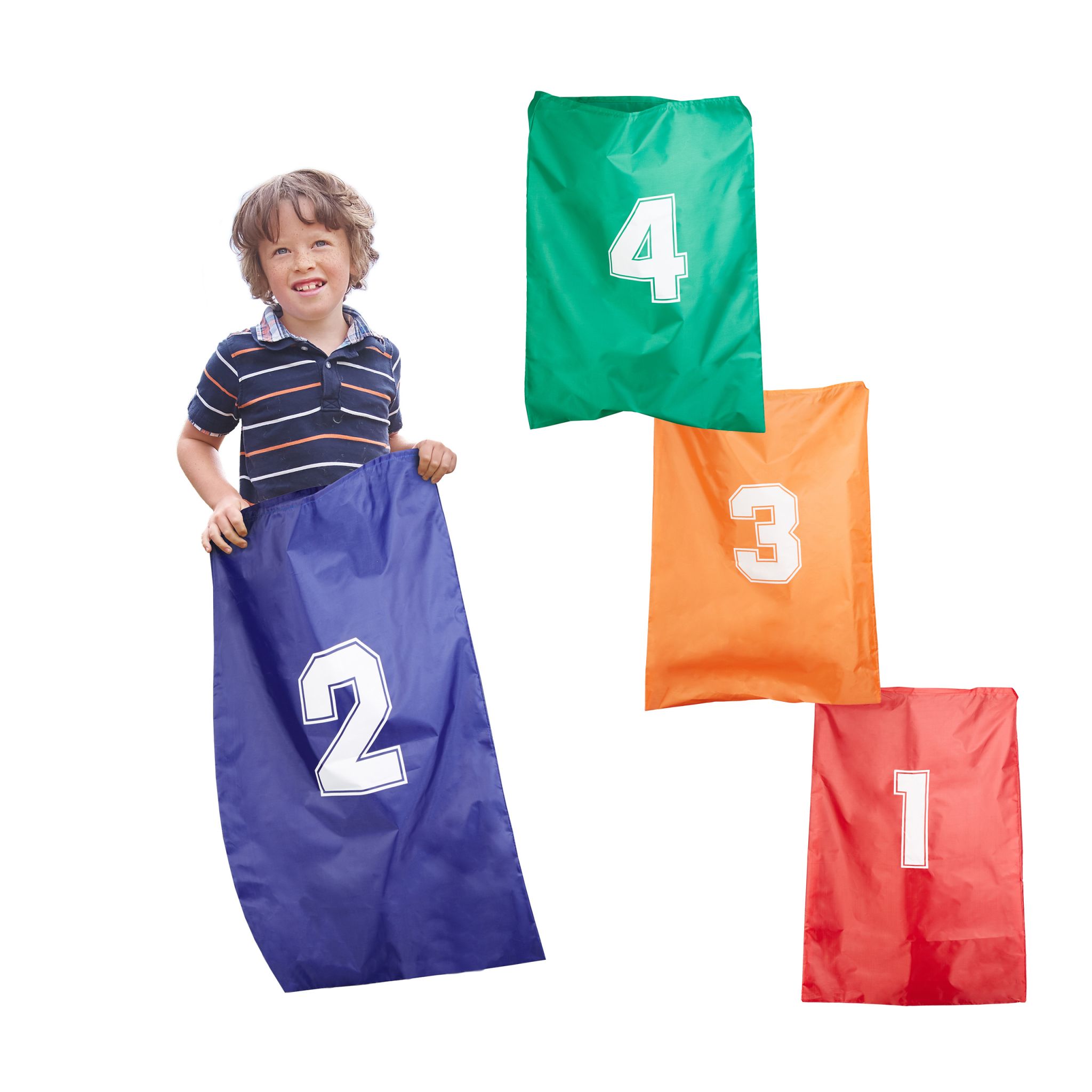 Hüpfsäcke für Kinder 4er-Set Blau-Grün-Rot