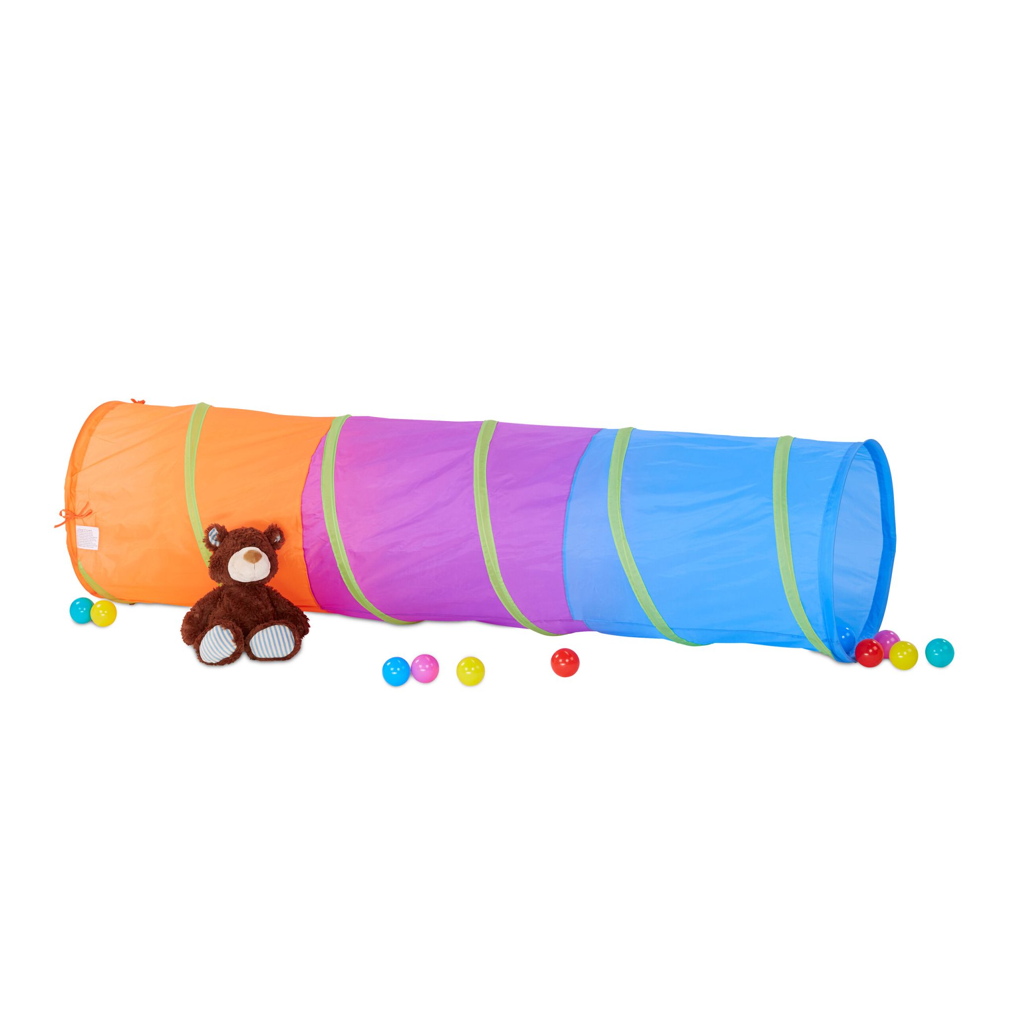 Farbenfroher Spieltunnel für Kinder Blau-Lila-Orange