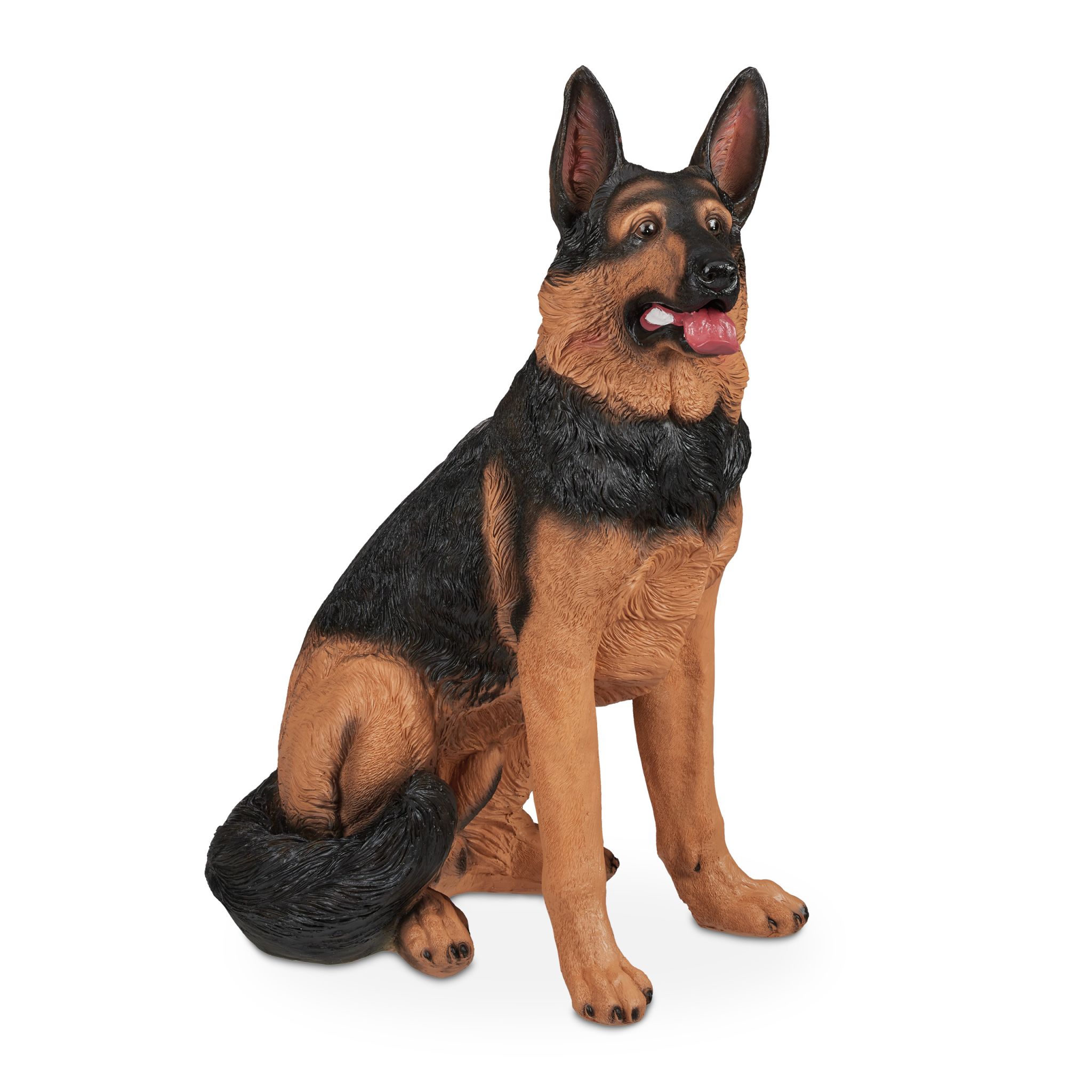 Lebensgrosse Schäferhund Figur Hellbraun-Rot-Schwarz