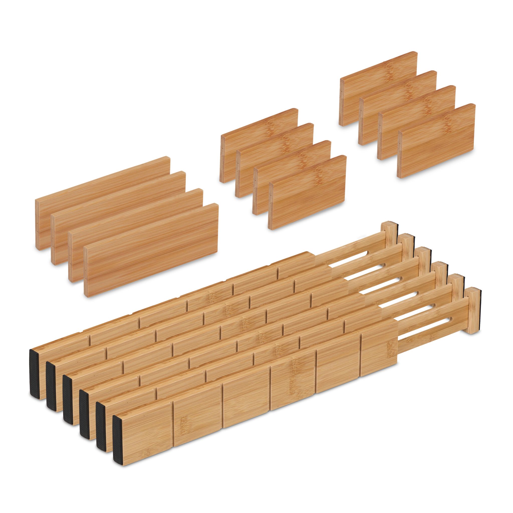Schubladentrenner Bambus 18er-Set Hellbraun