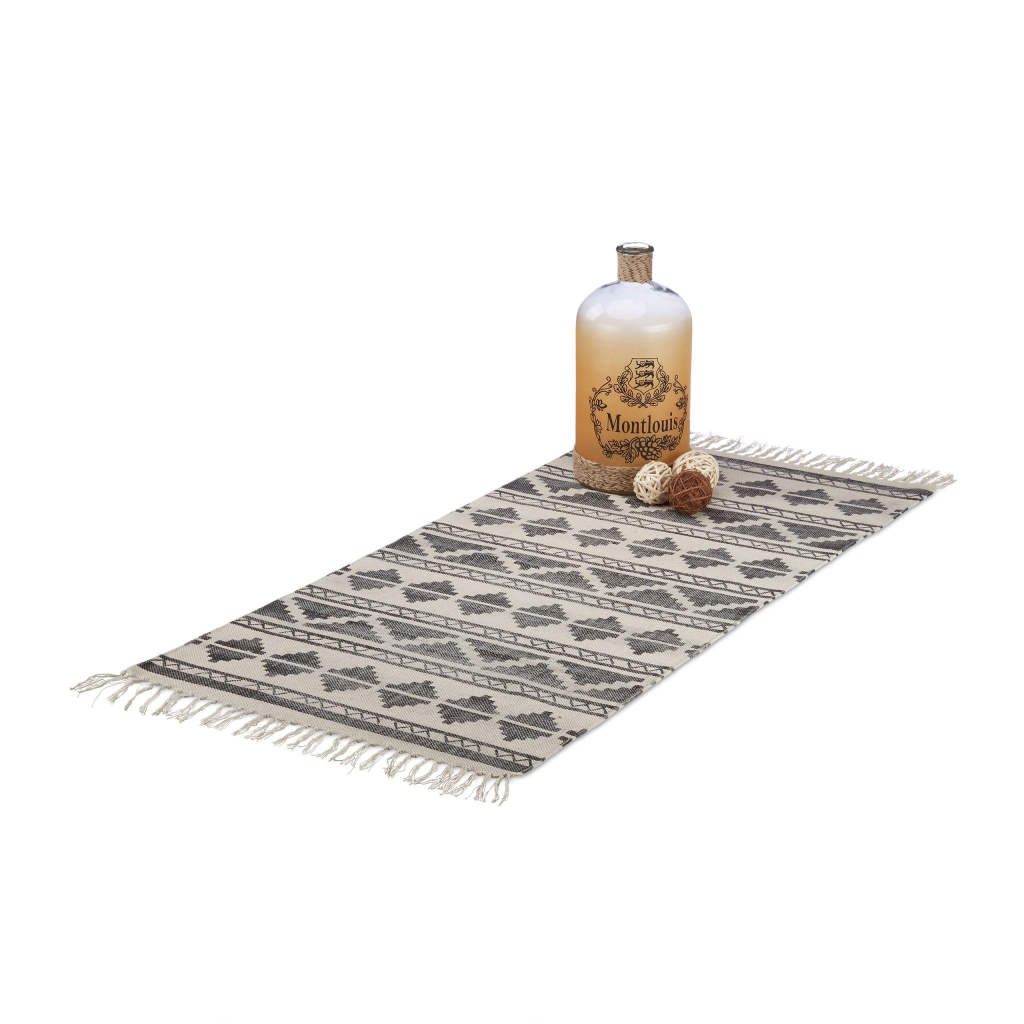 Teppichläufer 60x90cm Anthrazit-Creme