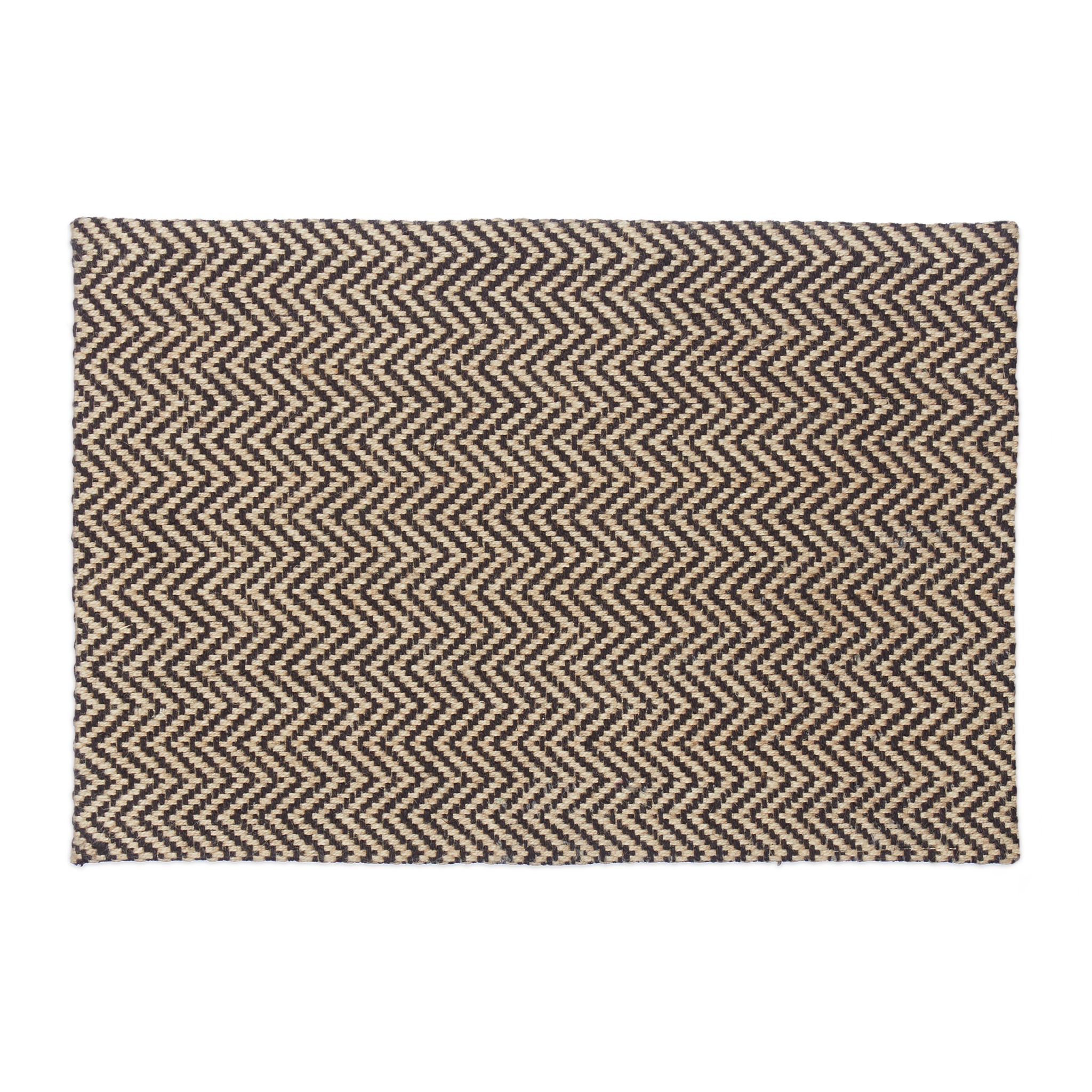 Fussmatte Jute Zickzack Beige-Schwarz