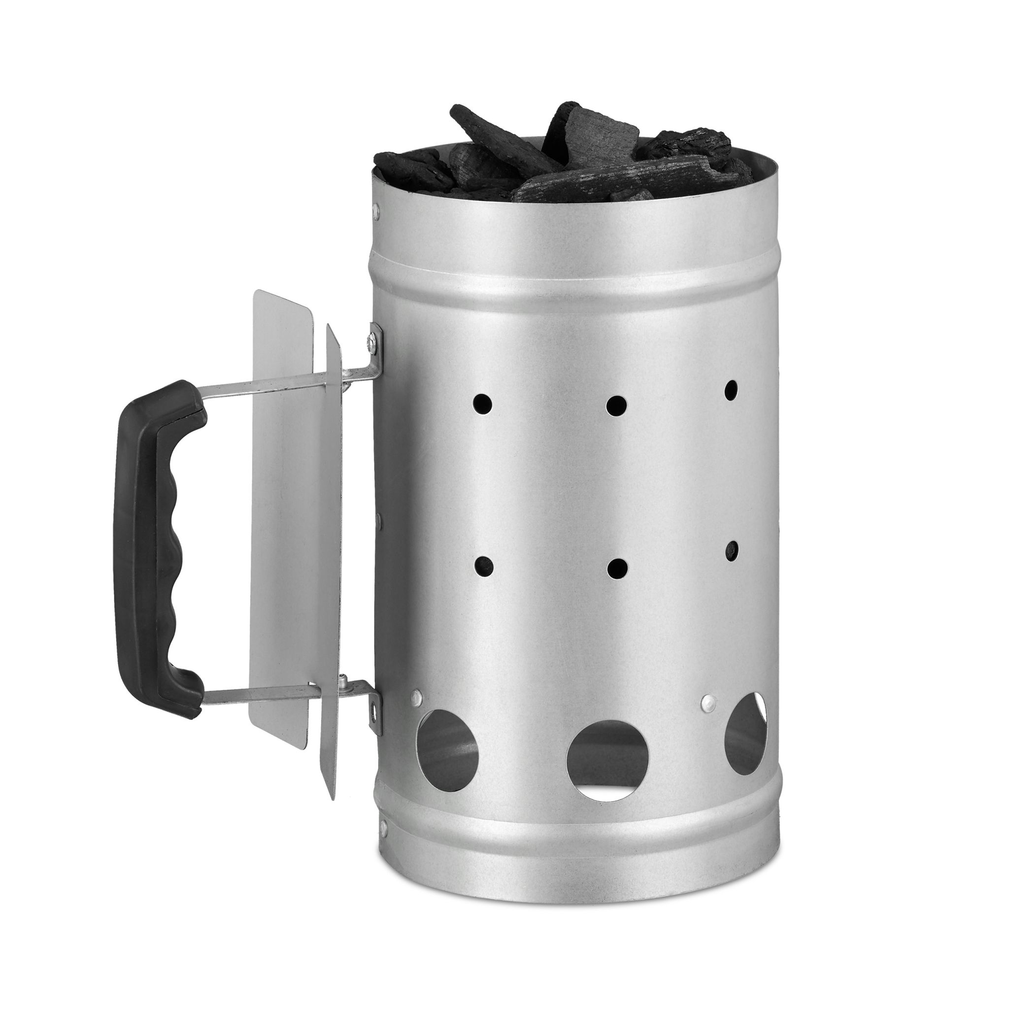 Anzündkamin Schwarz-Silber