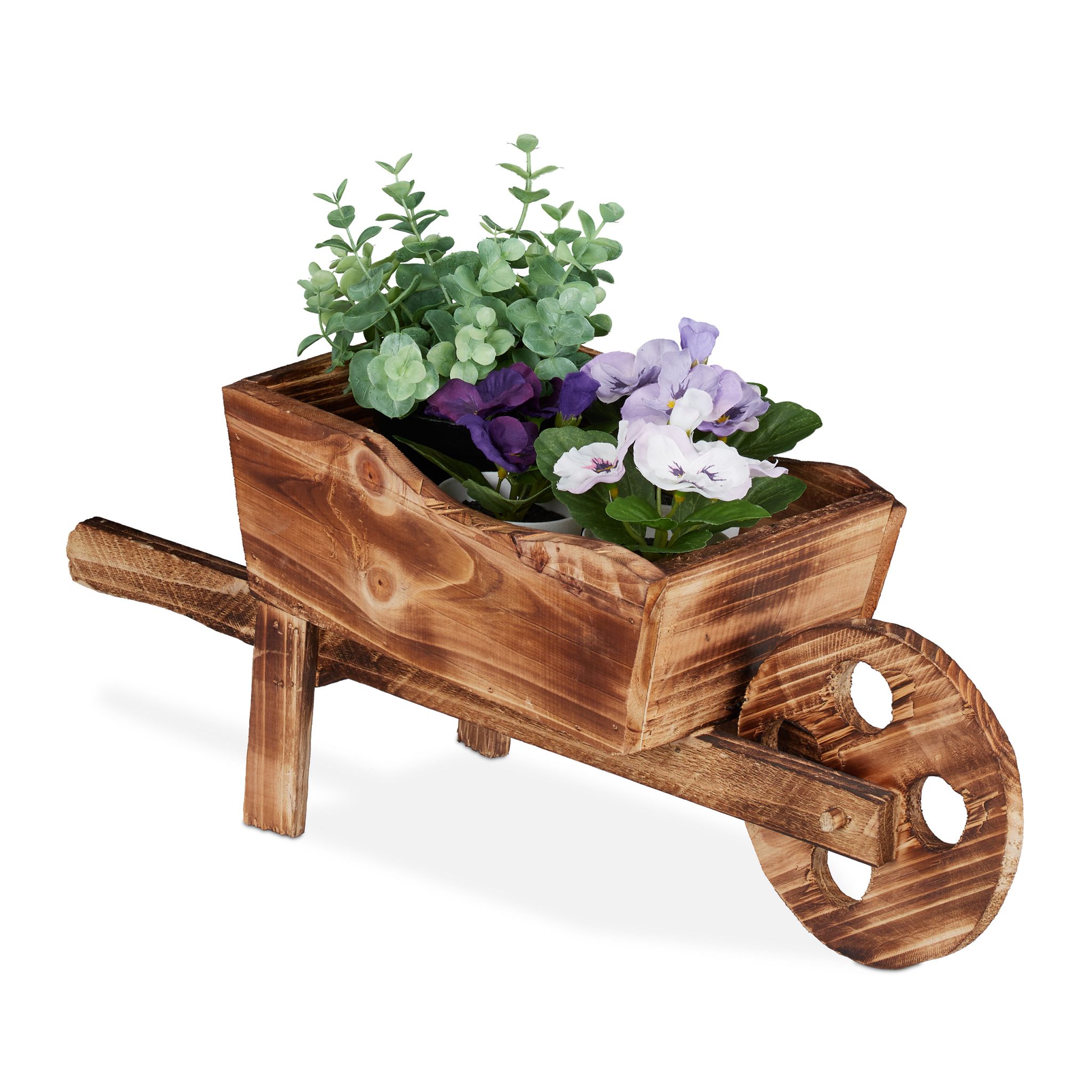 Pflanzschubkarre Holz Braun