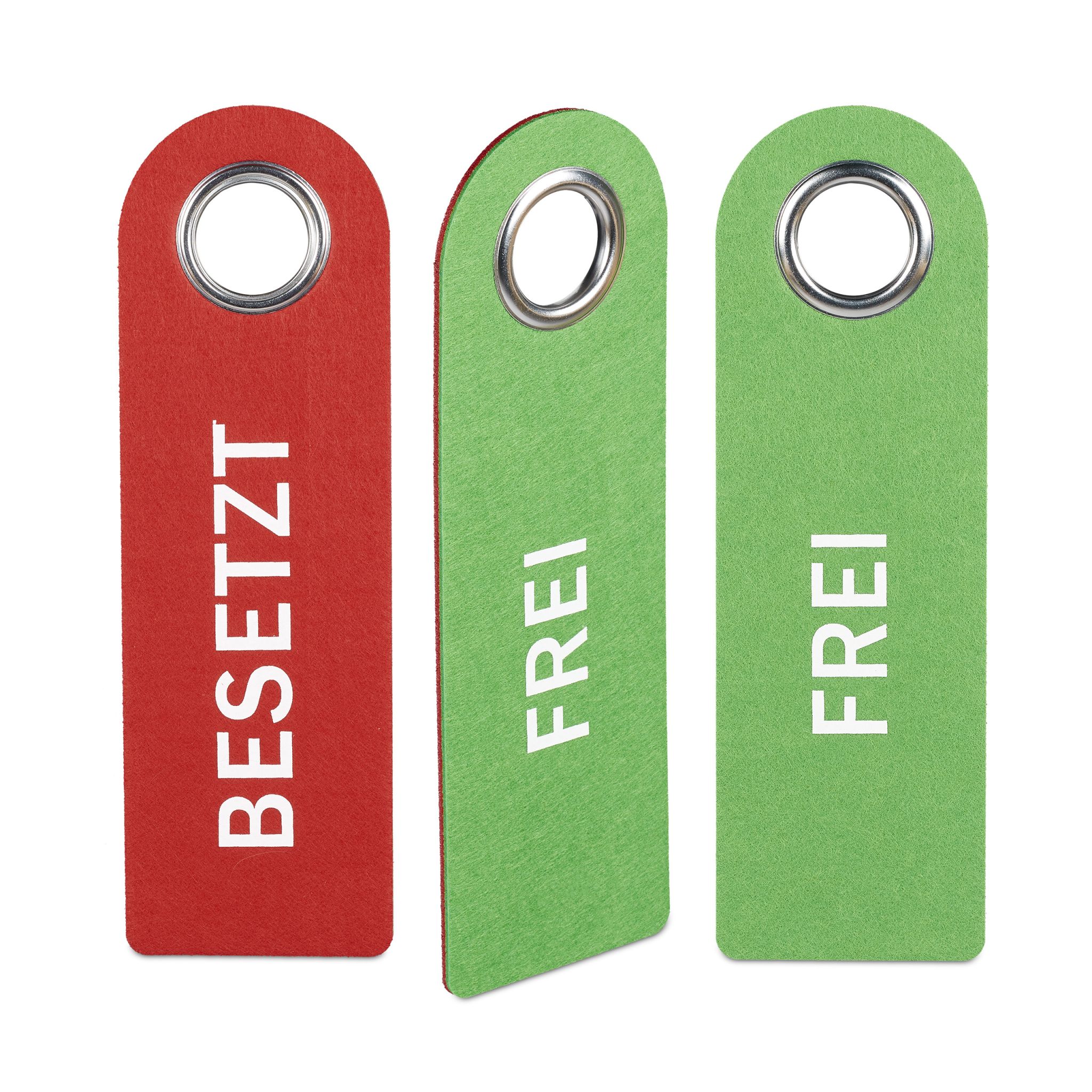 Türschild Besetzt Frei 3er-Set Weiss-Grün-Rot