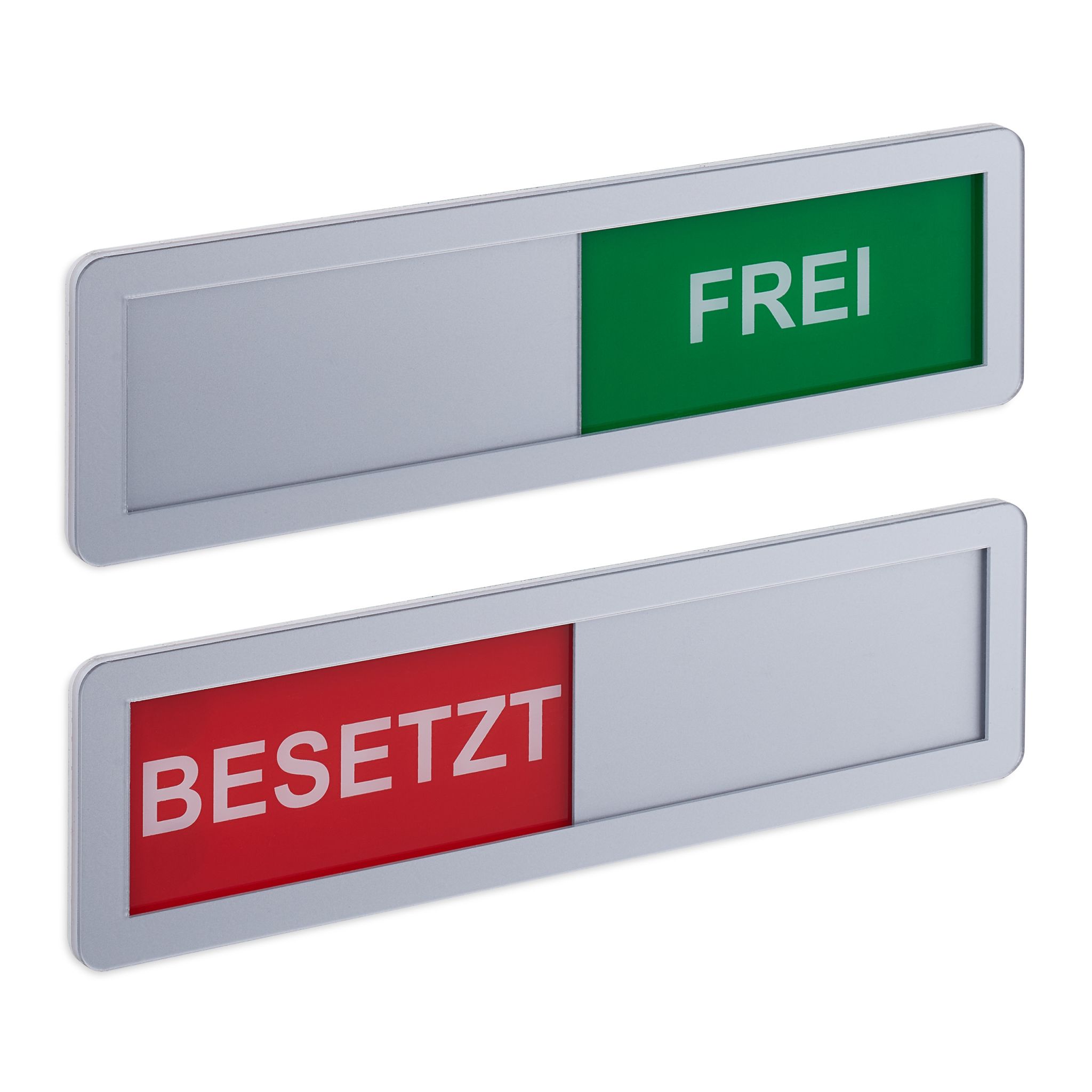 Türschild Besetzt Frei 2er-Set Grün-Rot-Silber