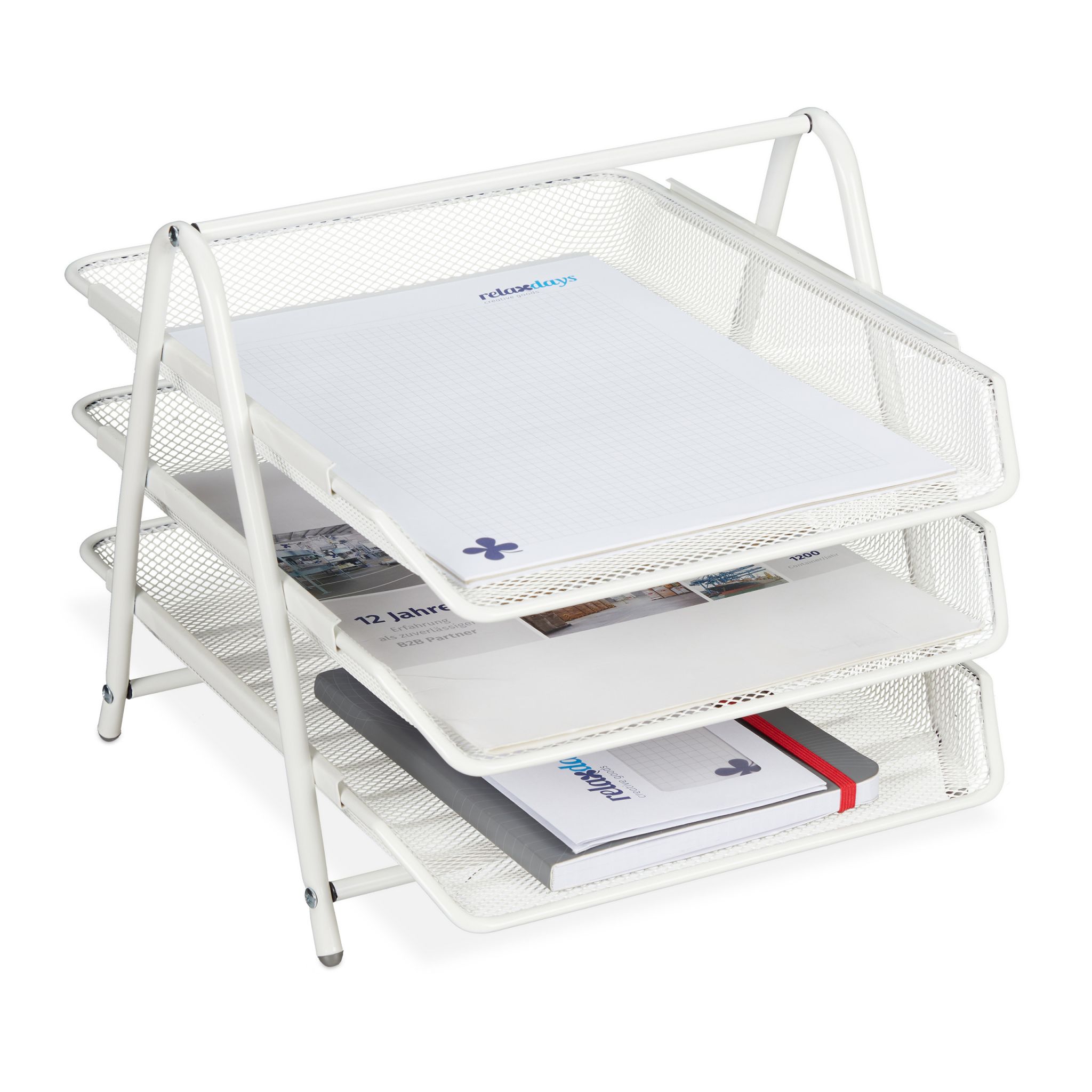 Dokumentenablage Metall Weiss
