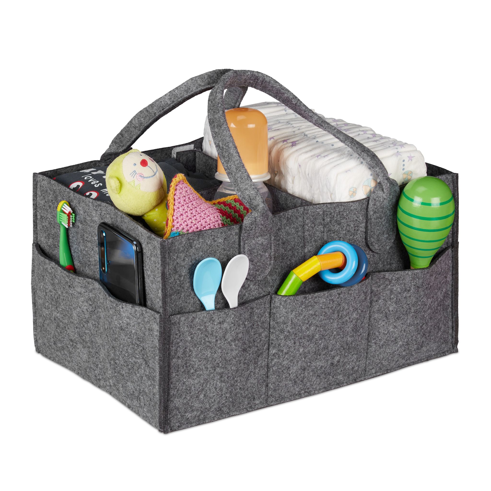 Baby Windel Caddy Filz Anthrazit