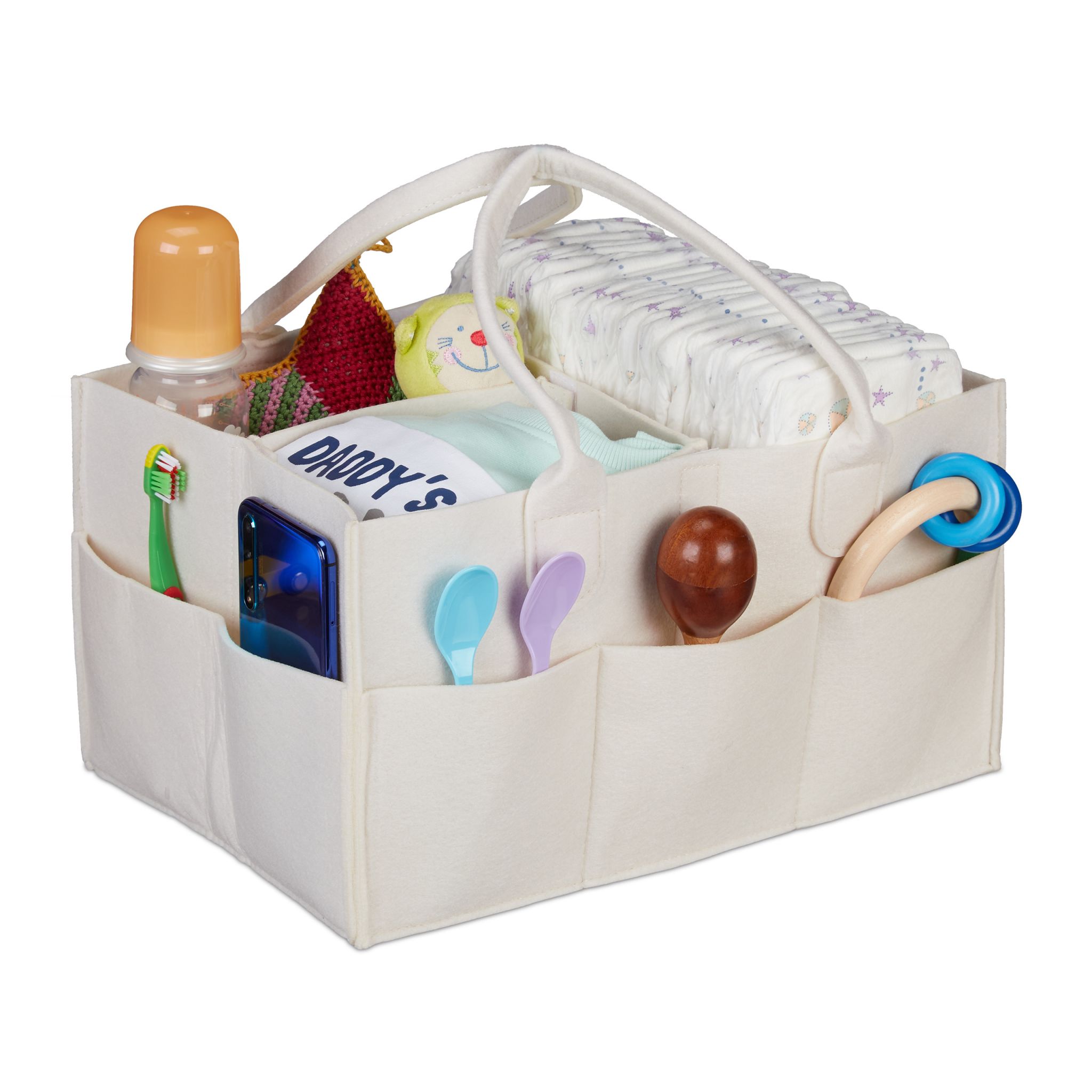 Baby Windel Caddy Filz Beige