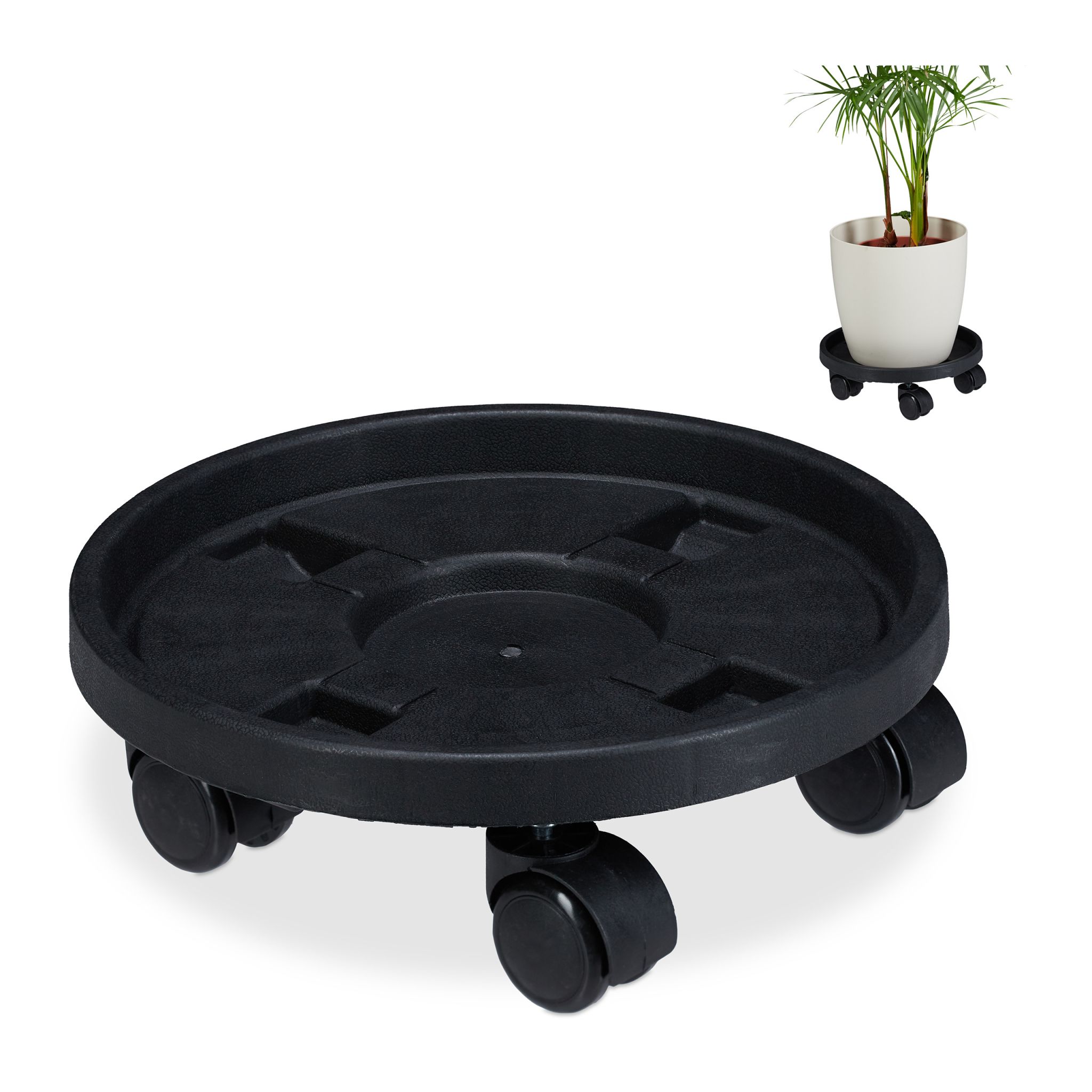 Pflanzenroller Kunststoff klein 2er-Set Schwarz