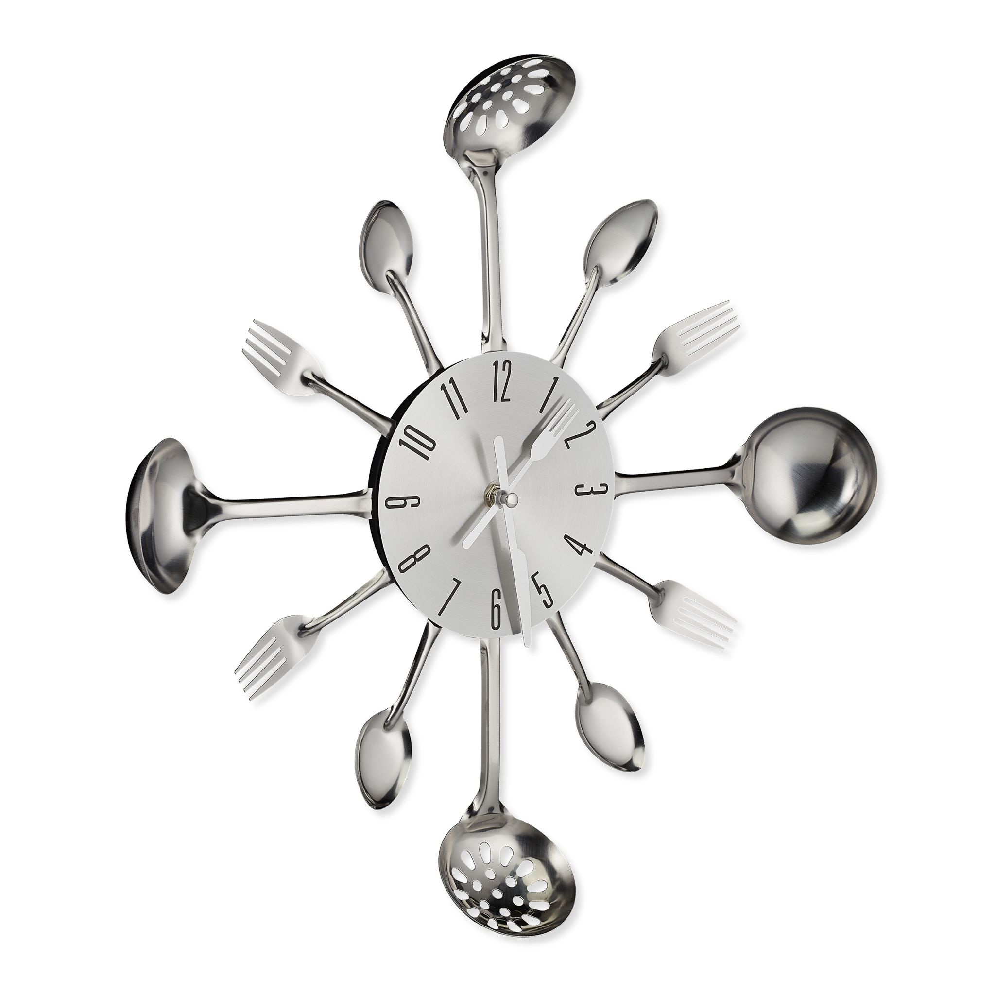 Wanduhr Besteck Silber