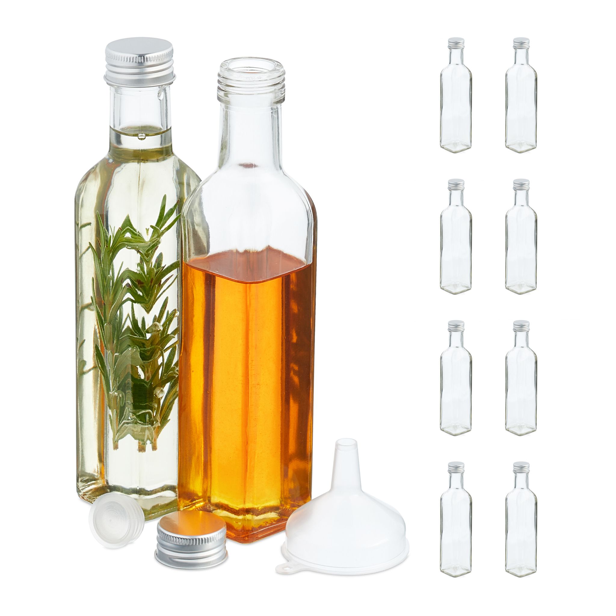 Flaschen zum Befüllen 250ml Silber-Transparent