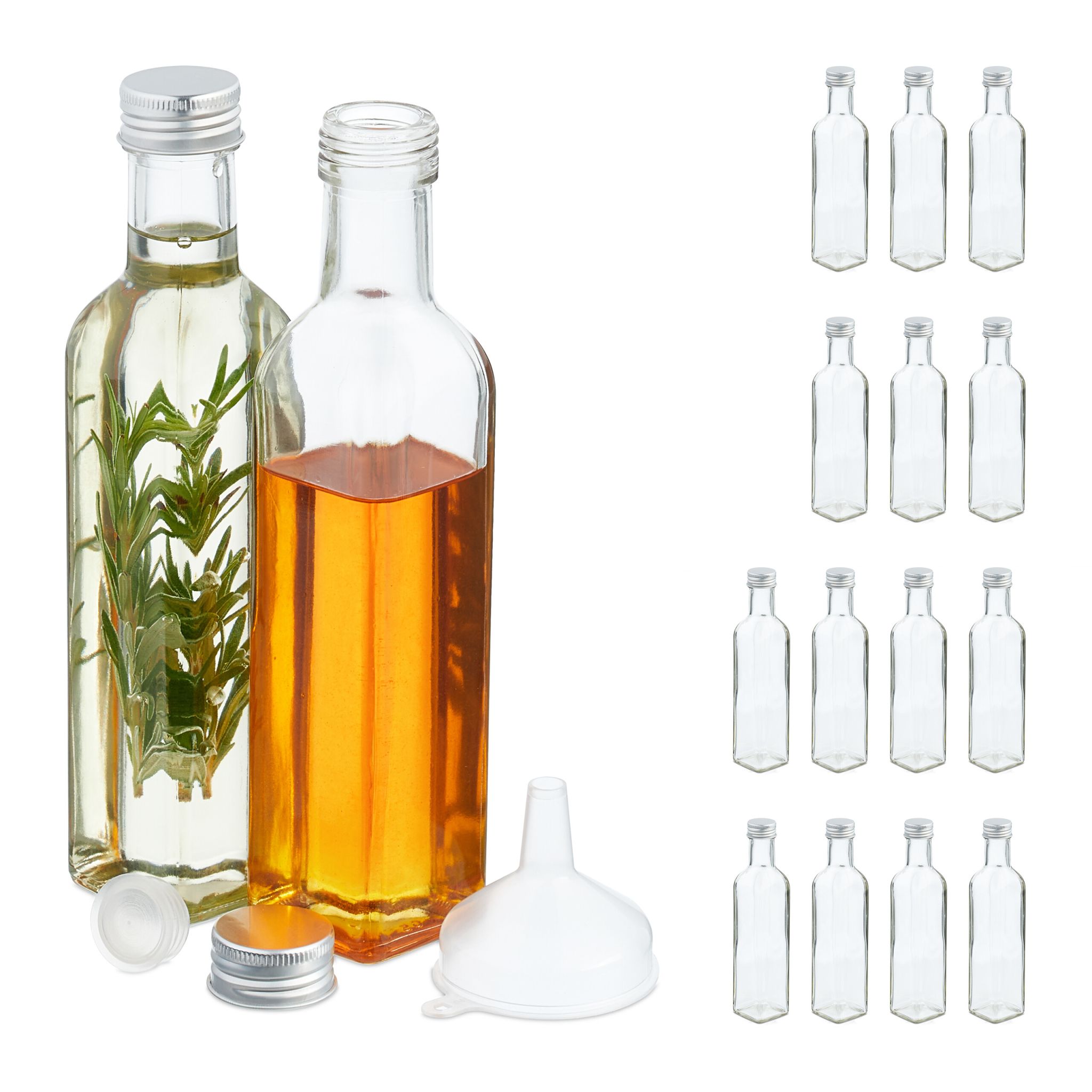 Flaschen zum Befüllen 250ml Silber-Transparent