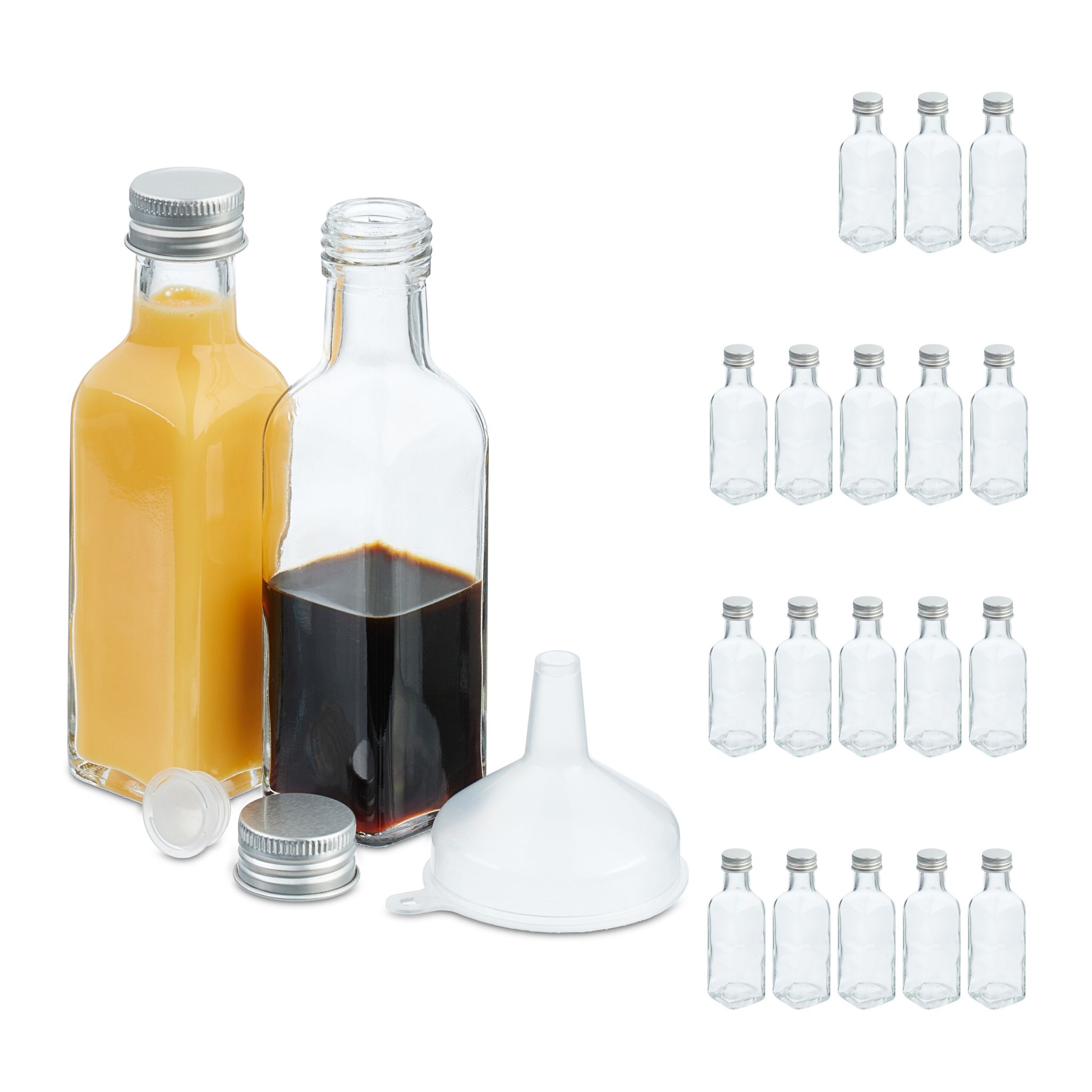 Kleine Flaschen Set 100ml Silber-Transparent