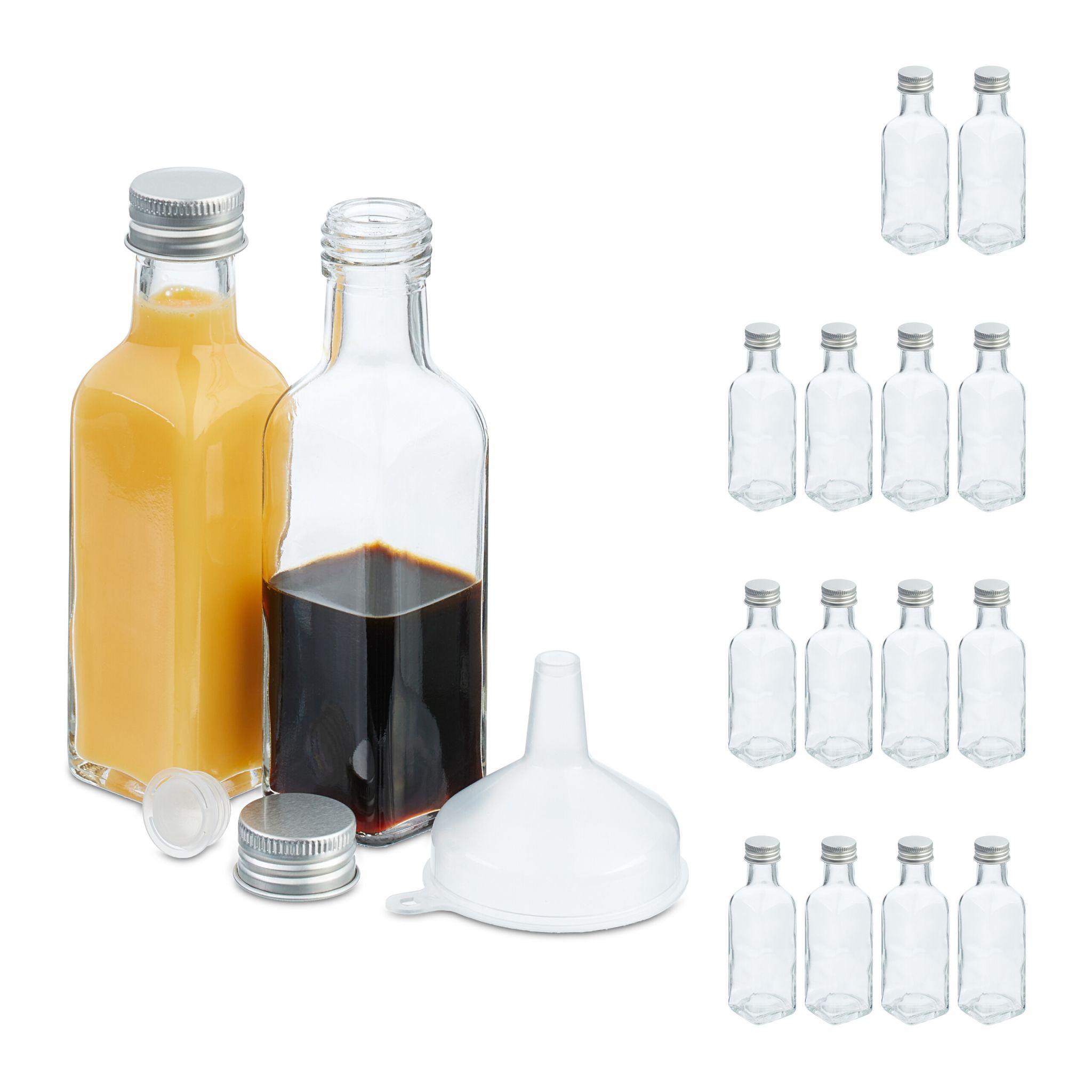 Kleine Flaschen Set 100ml Silber-Transparent