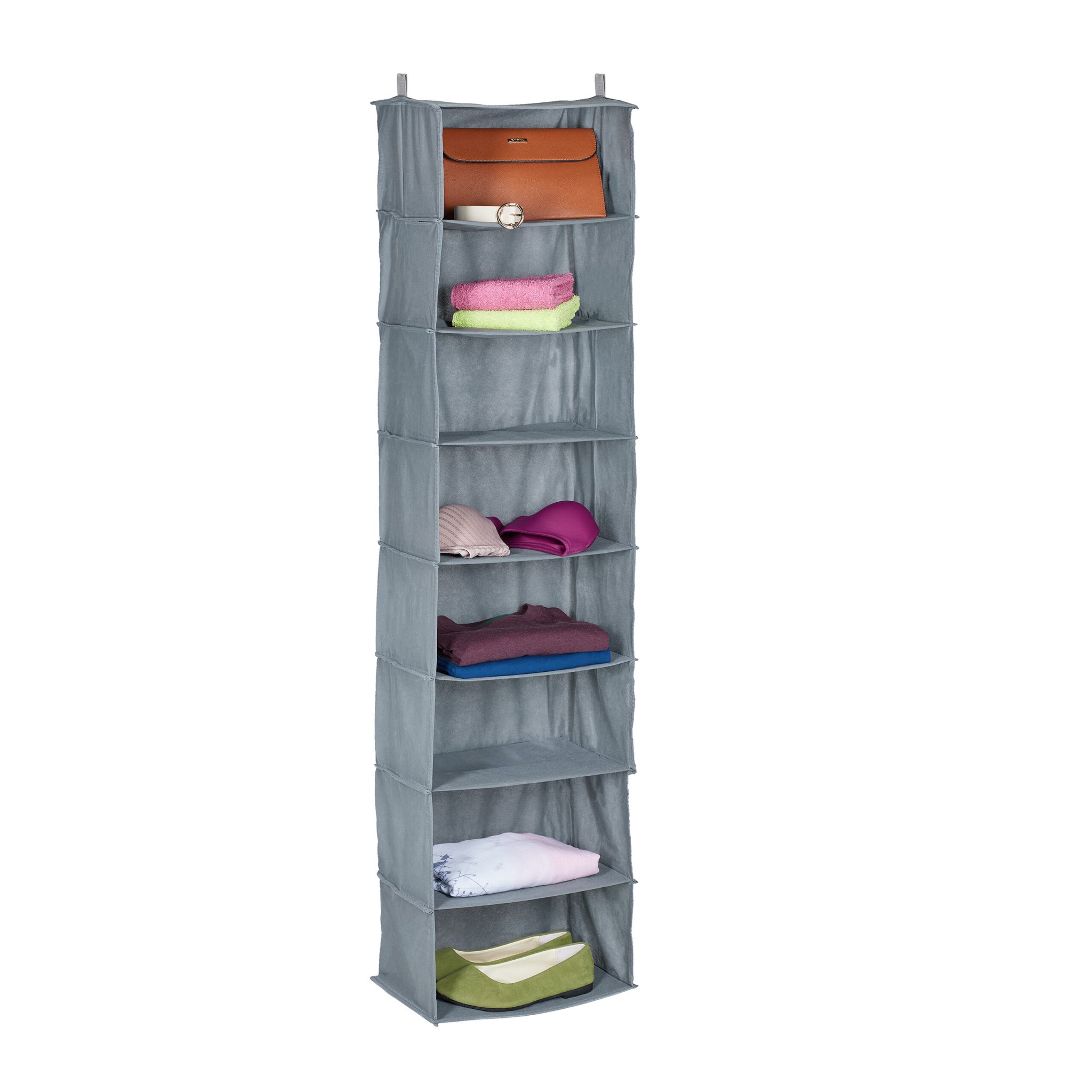 Hängeregal Kleiderschrank 8 Fächer Grau