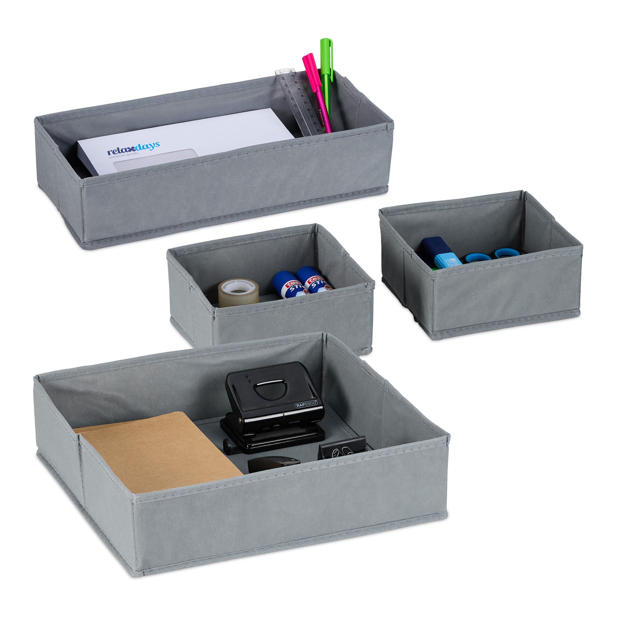 Schubladen Organizer Vlies 4tlg. Grau