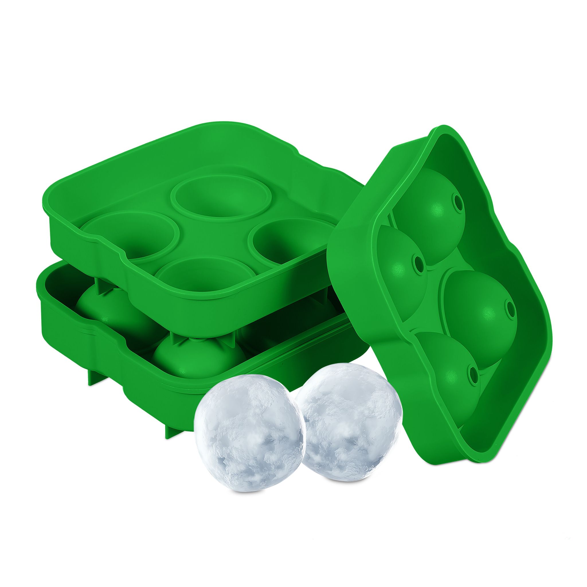 Eiswürfelform Silikon 2er-Set Grün