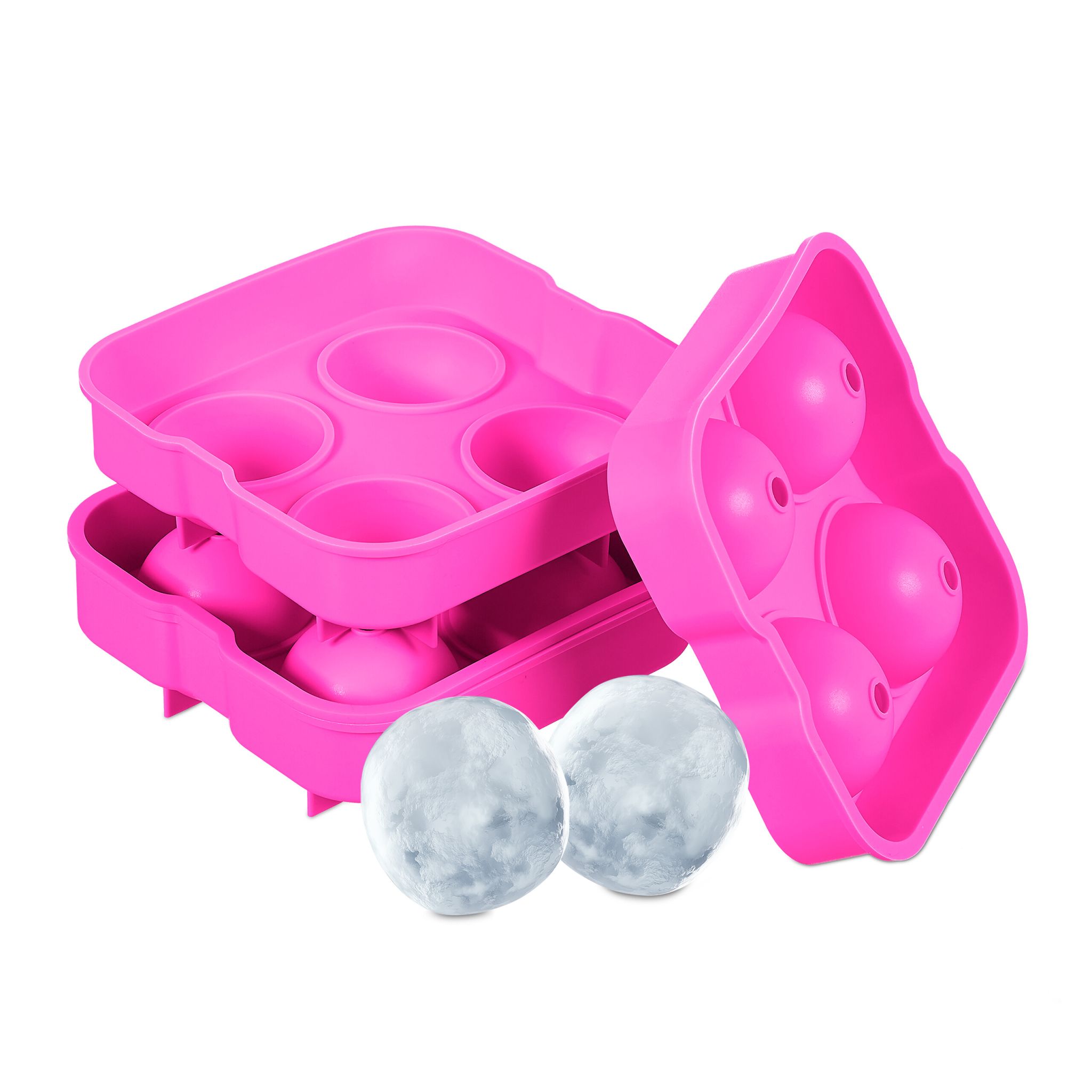 Eiswürfelform Silikon 2er-Set Pink