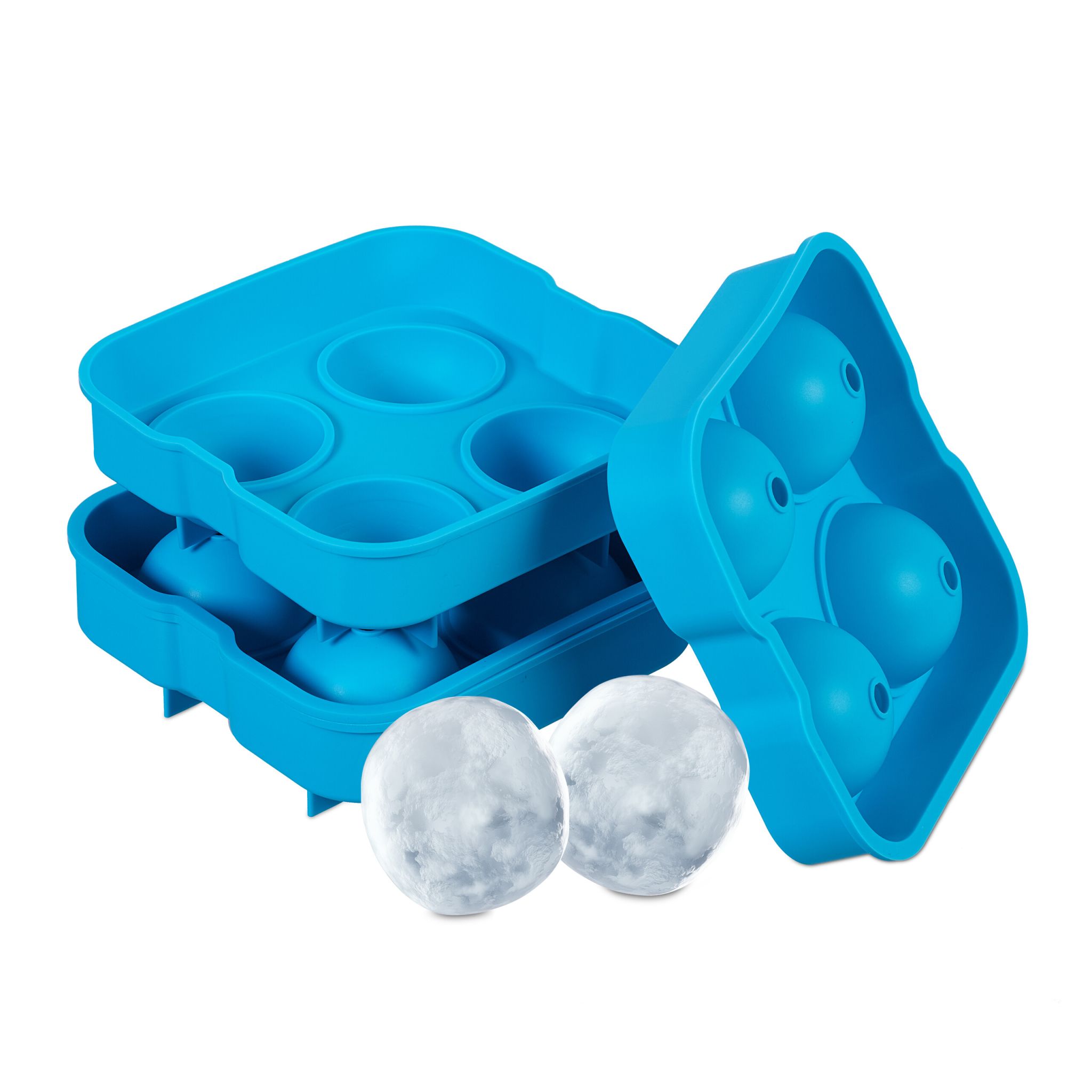 Eiswürfelform Silikon 2er-Set Blau