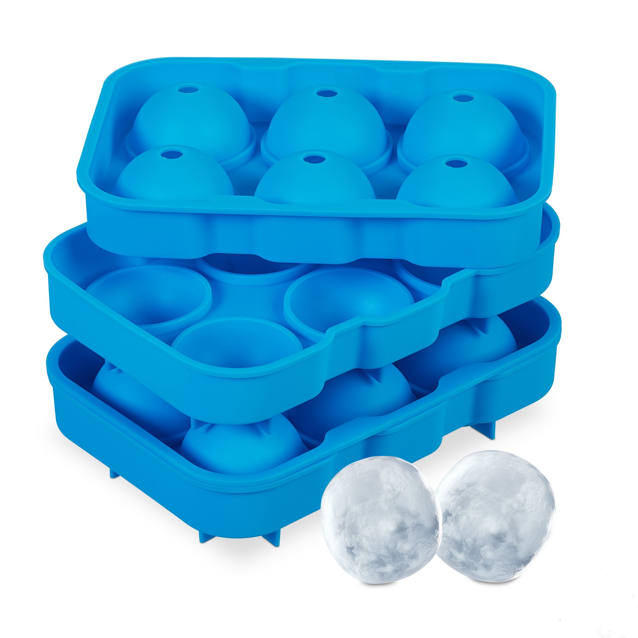 Eiswürfelform Silikon 2er-Set Blau