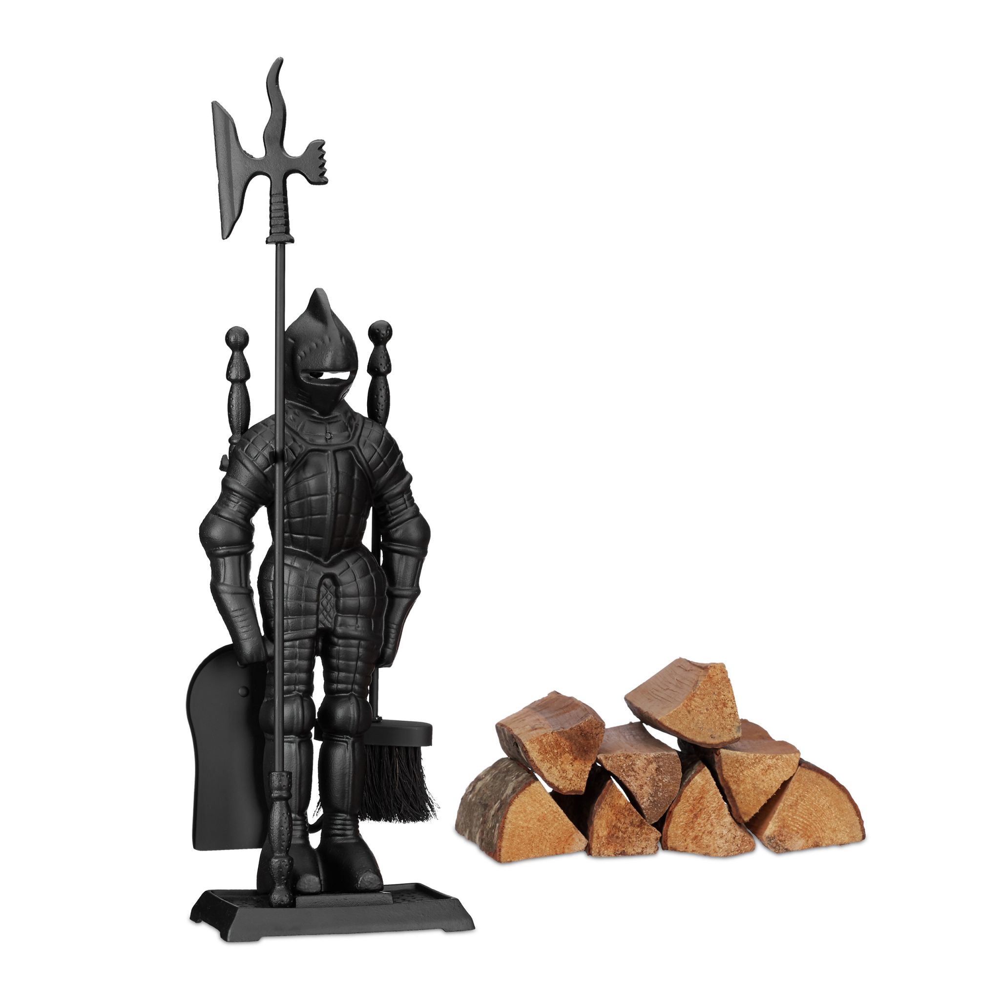 Kaminbesteck Ritter Gusseisen 4 teilig Schwarz
